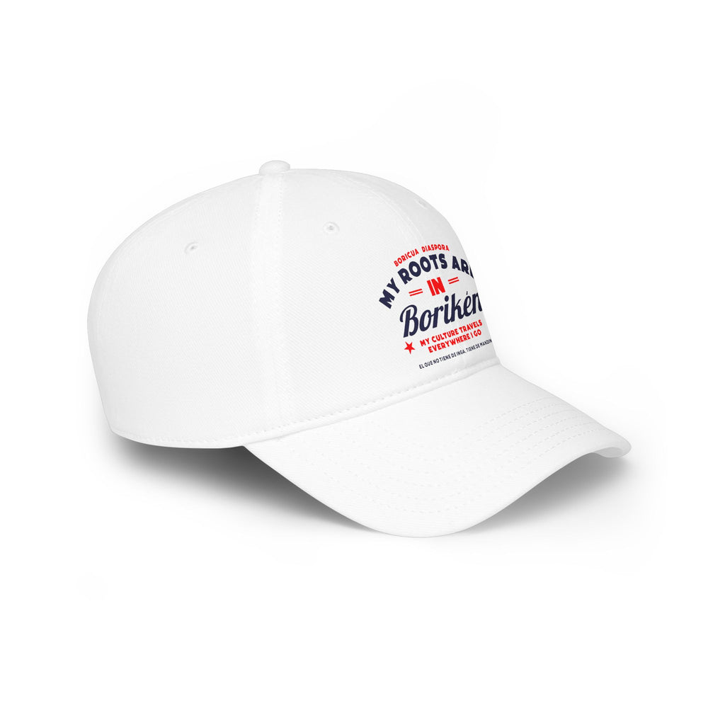 My Roots are in Boriken Embroidered Low-Profile Baseball Cap