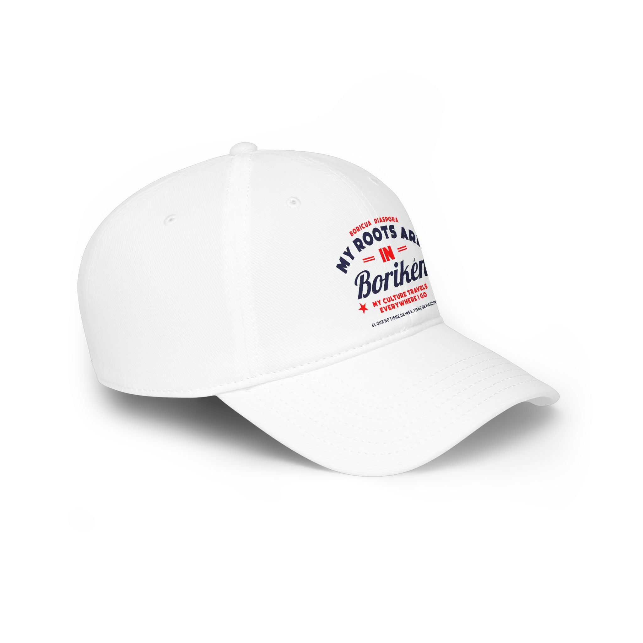 My Roots are in Boriken Embroidered Low-Profile Baseball Cap