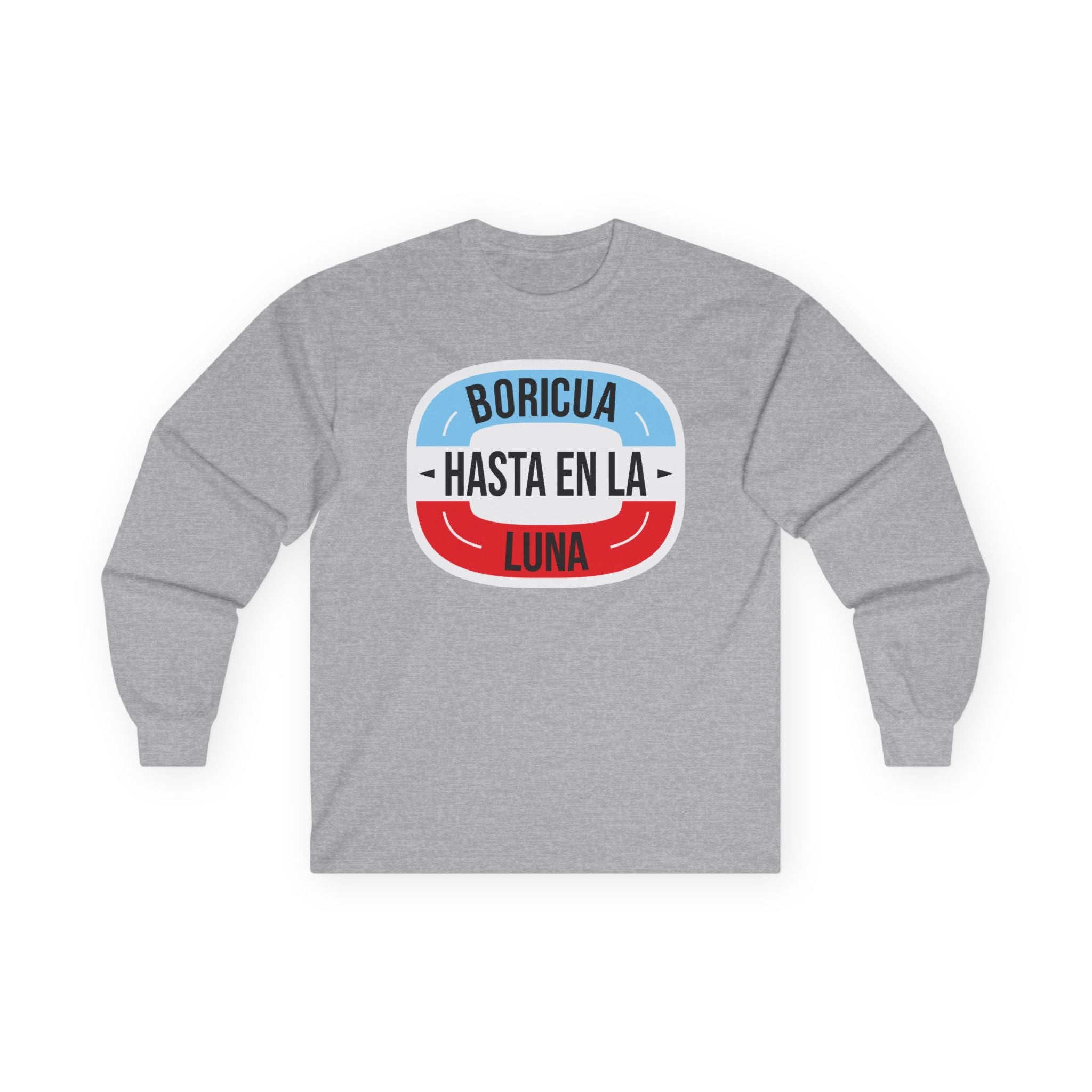 Boricua Hasta En La Luna Long Sleeve Tee — Minimalist Church Group Shirt