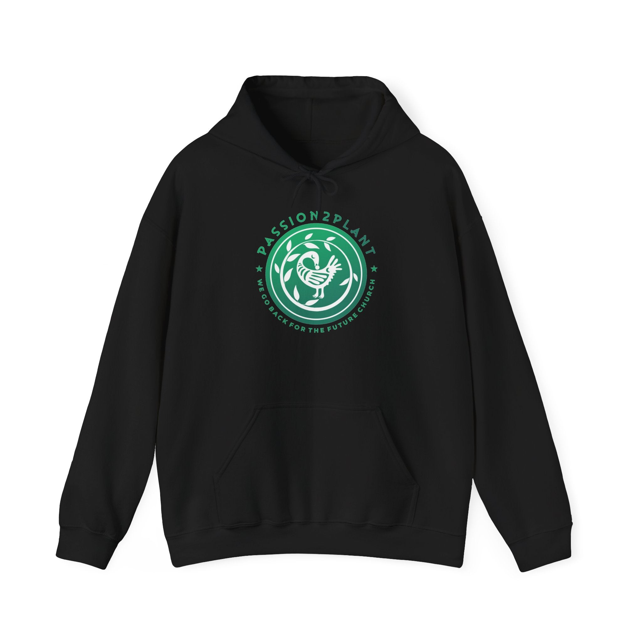 Passion2Plant Green Logo Hoodie — Botanical Plant Lover Pullover