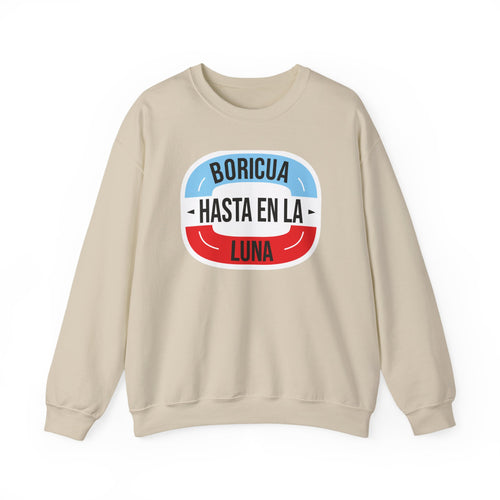 Boricua Hasta En La Luna Crewneck Sweatshirt — Minimal Church Ministry Logo