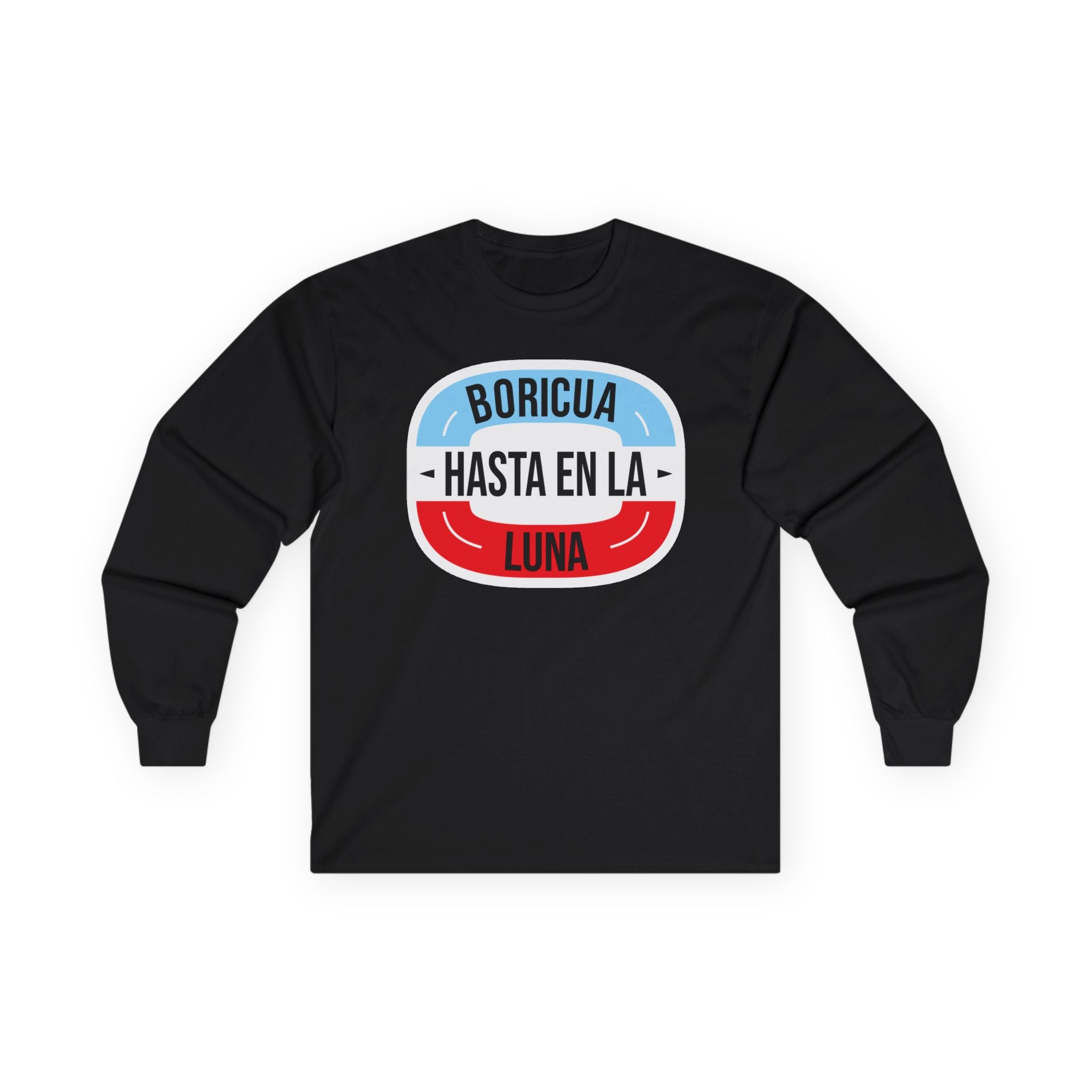 Boricua Hasta En La Luna Long Sleeve Tee — Minimalist Church Group Shirt