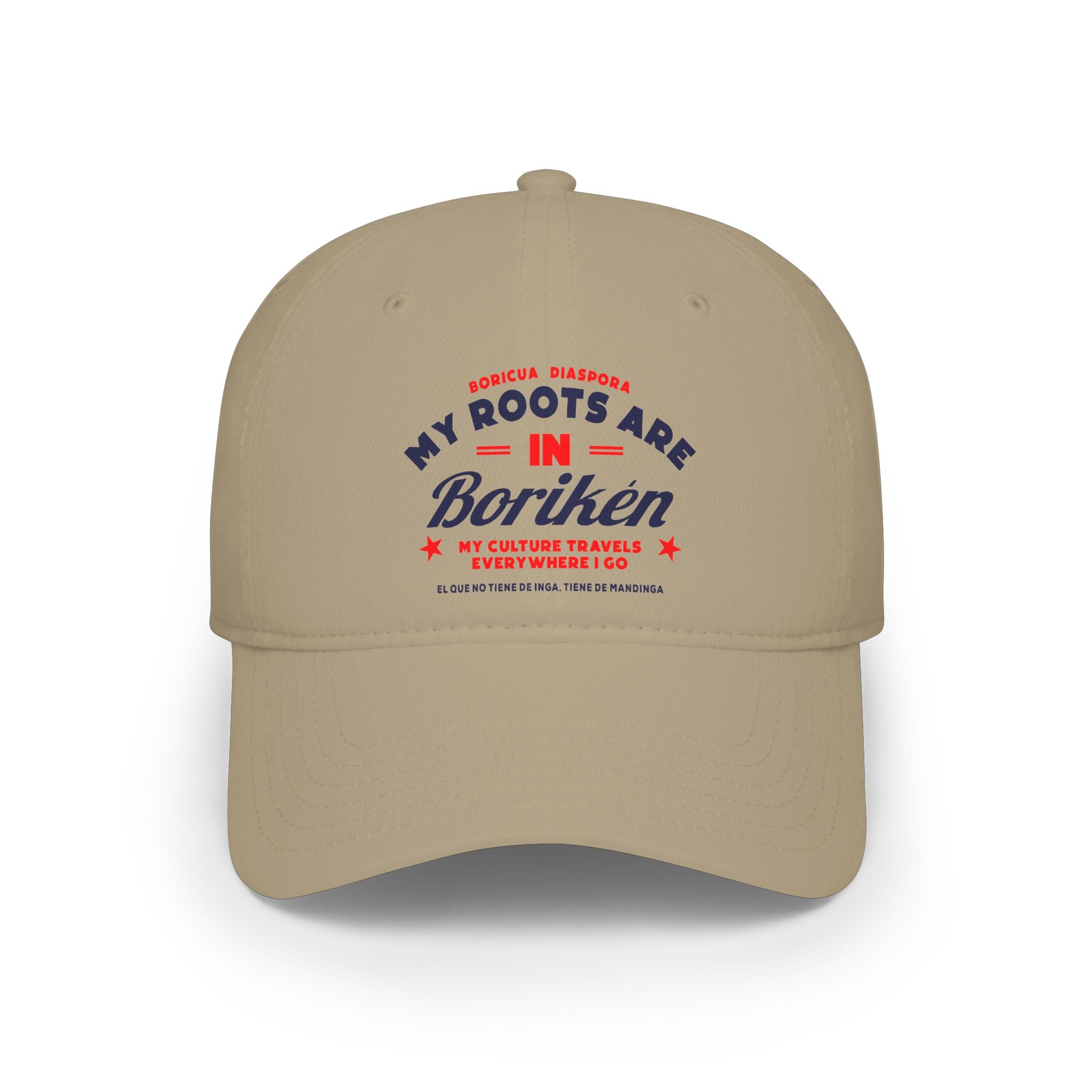 My Roots are in Boriken Embroidered Low-Profile Baseball Cap