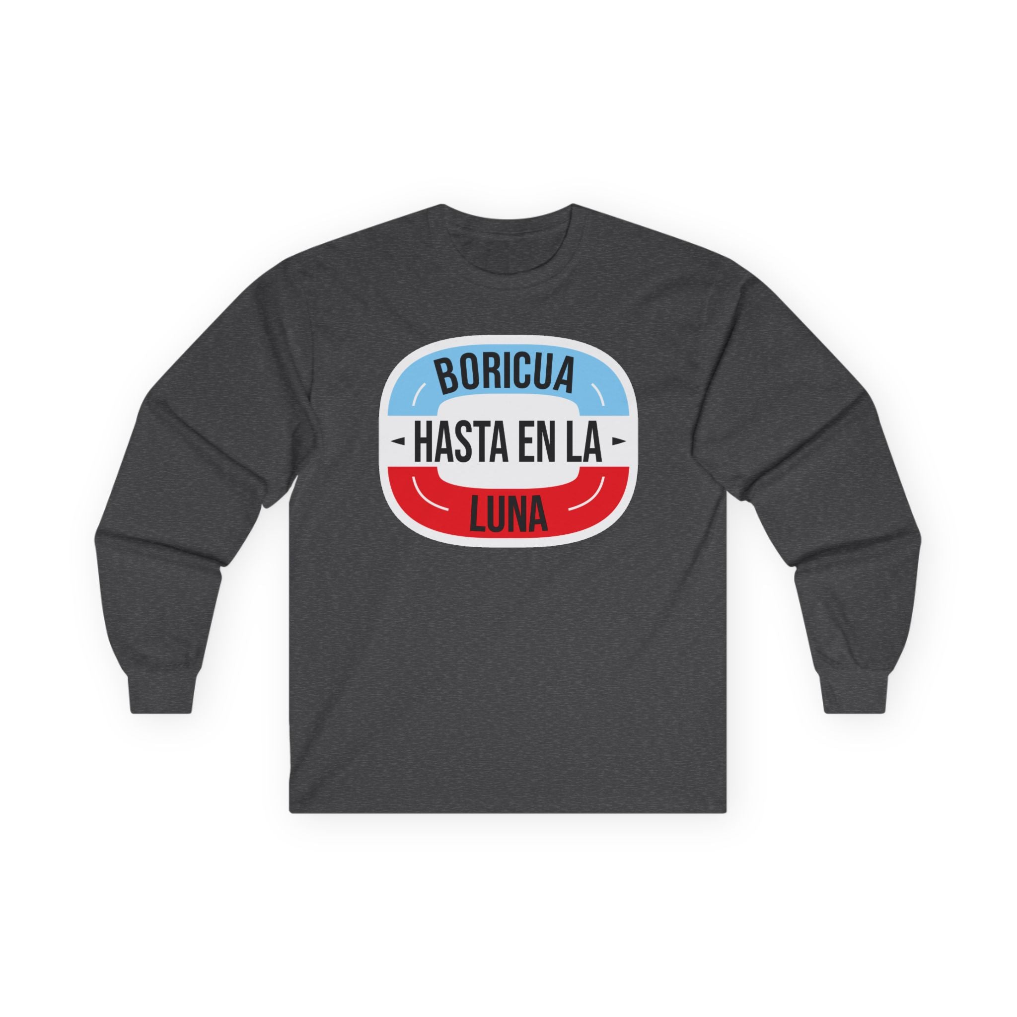 Boricua Hasta En La Luna Long Sleeve Tee — Minimalist Church Group Shirt