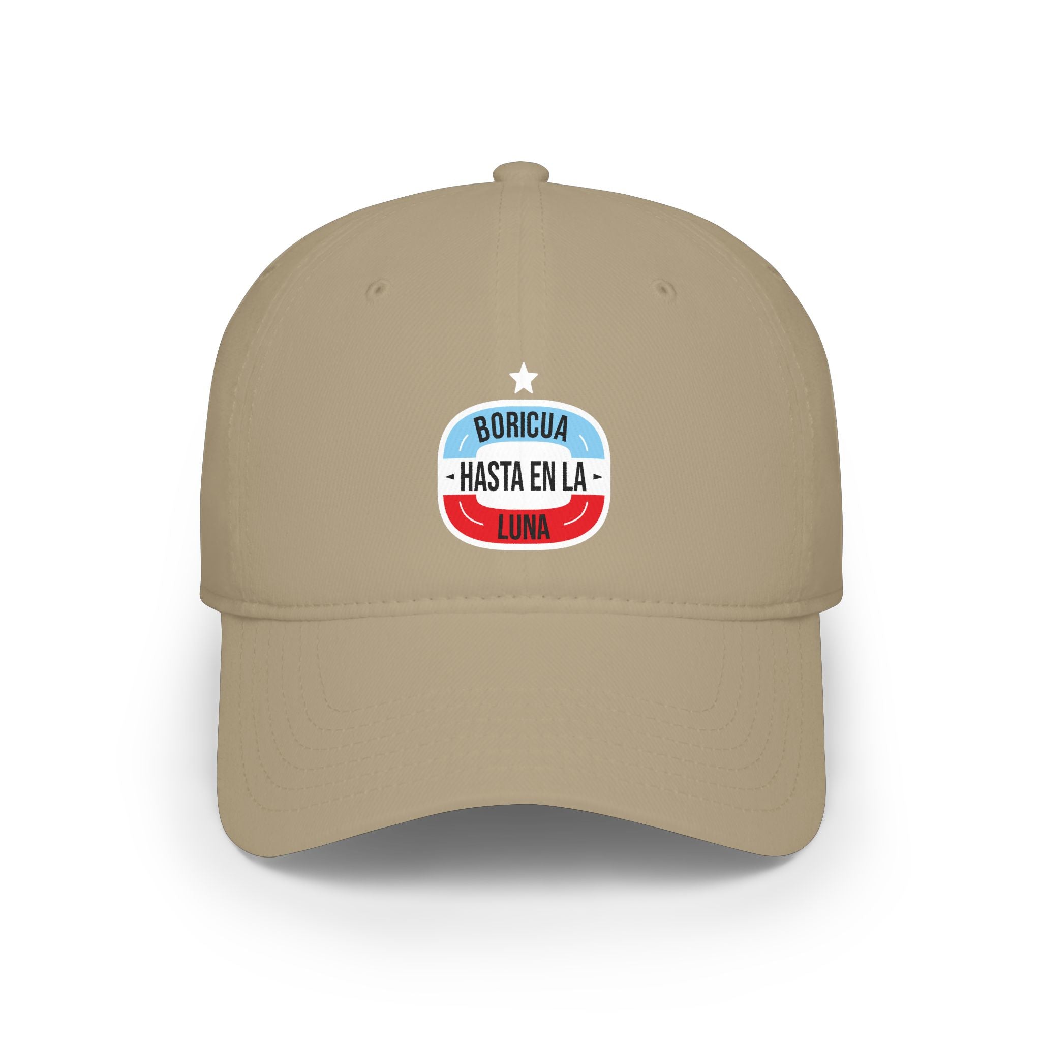 Boricua Hasta En La Luna Embroidered Low-Profile Baseball Cap