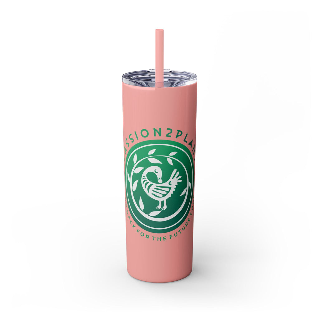 Skinny Tumbler - Passion2Plant Green Eco Logo 20oz Straw Cup