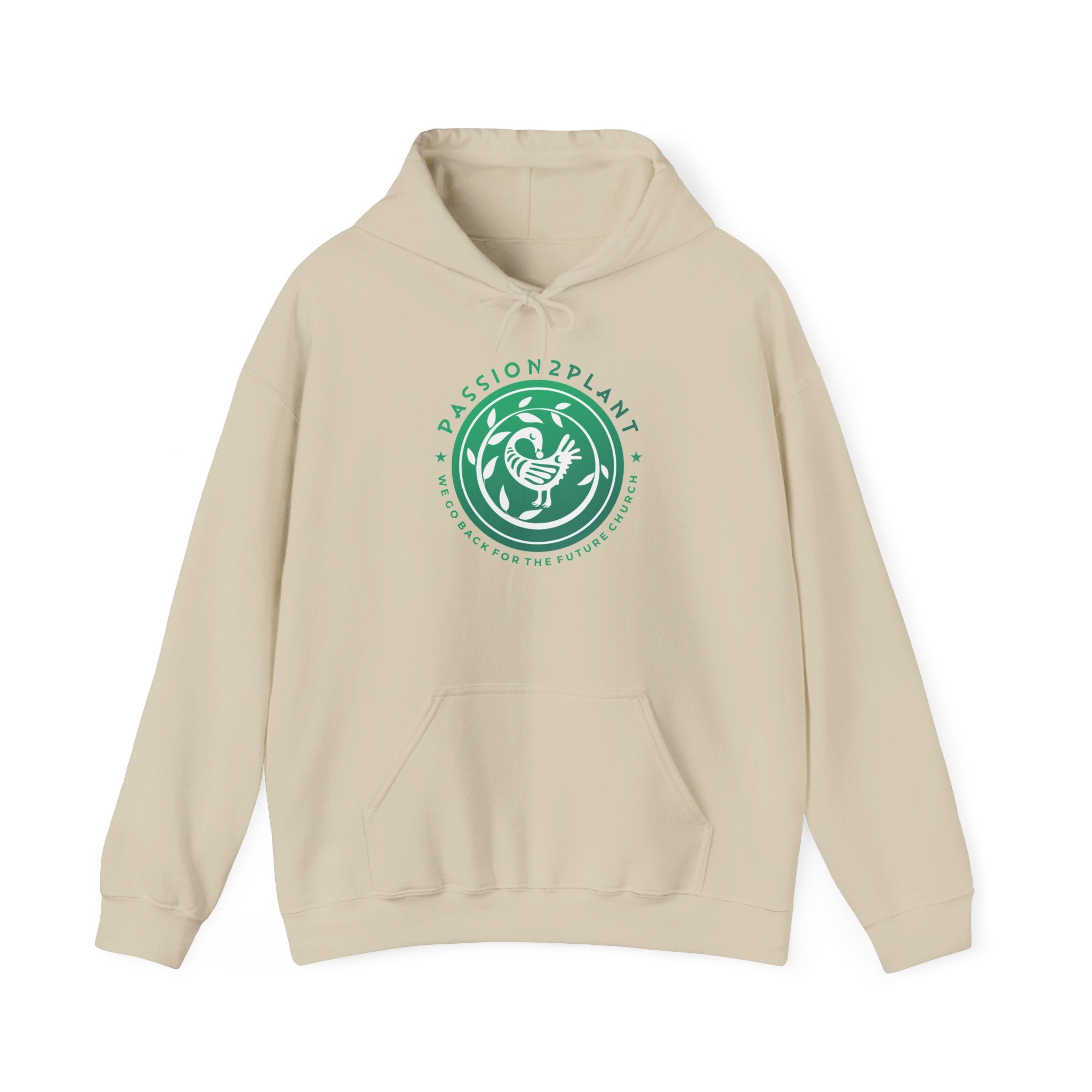 Passion2Plant Green Logo Hoodie — Botanical Plant Lover Pullover