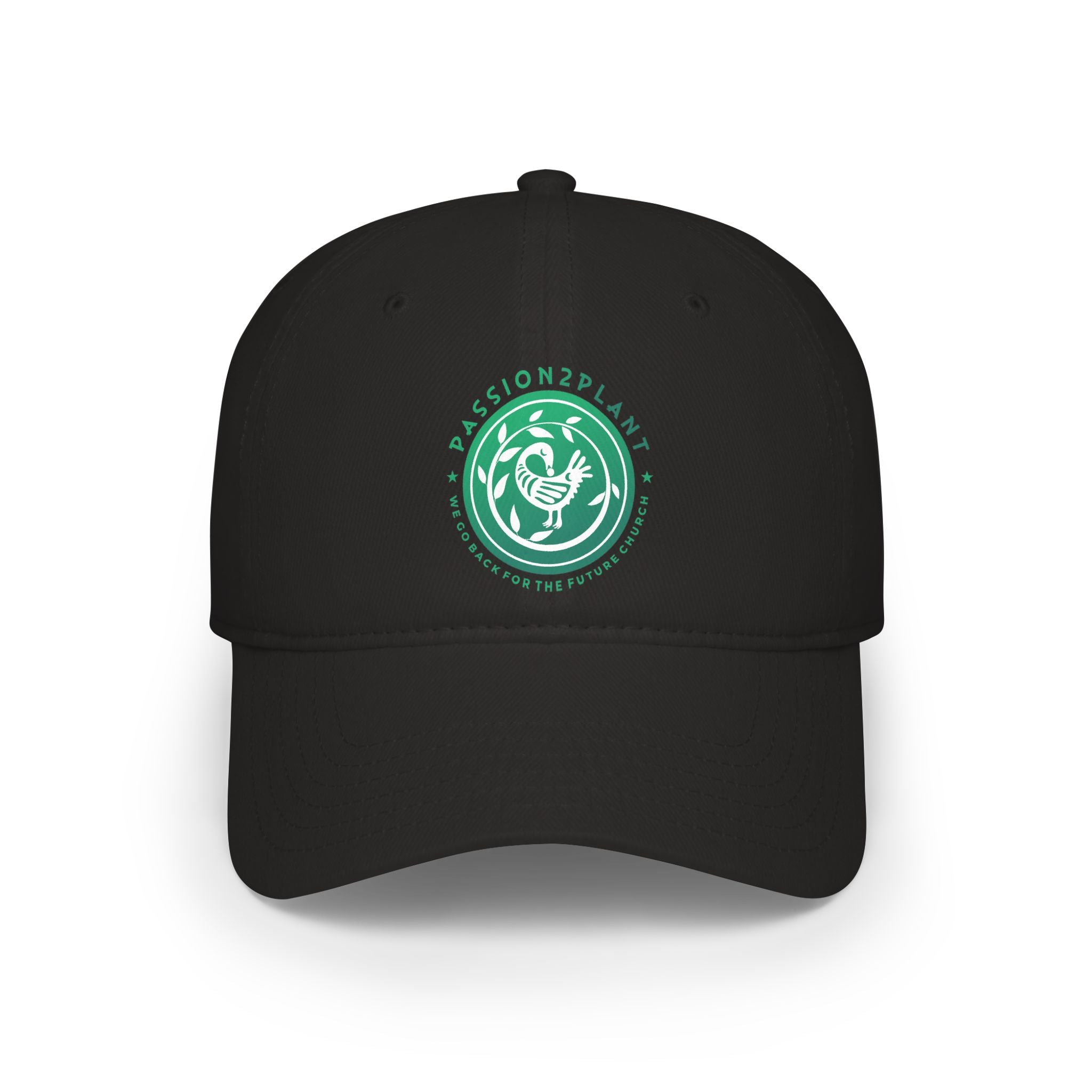 Low Profile Baseball Cap with Green Circular Emblem – 'Passion2Play' Logo Hat