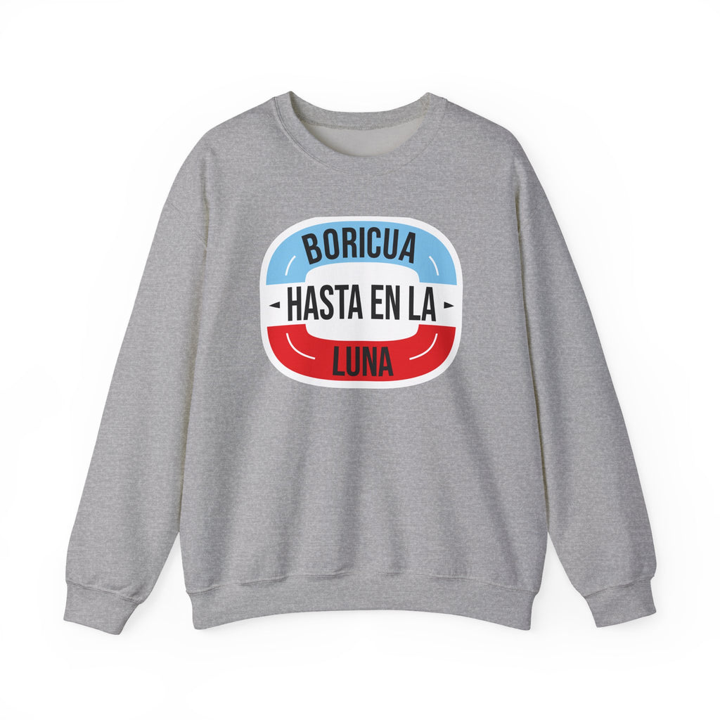 Boricua Hasta En La Luna Crewneck Sweatshirt — Minimal Church Ministry Logo