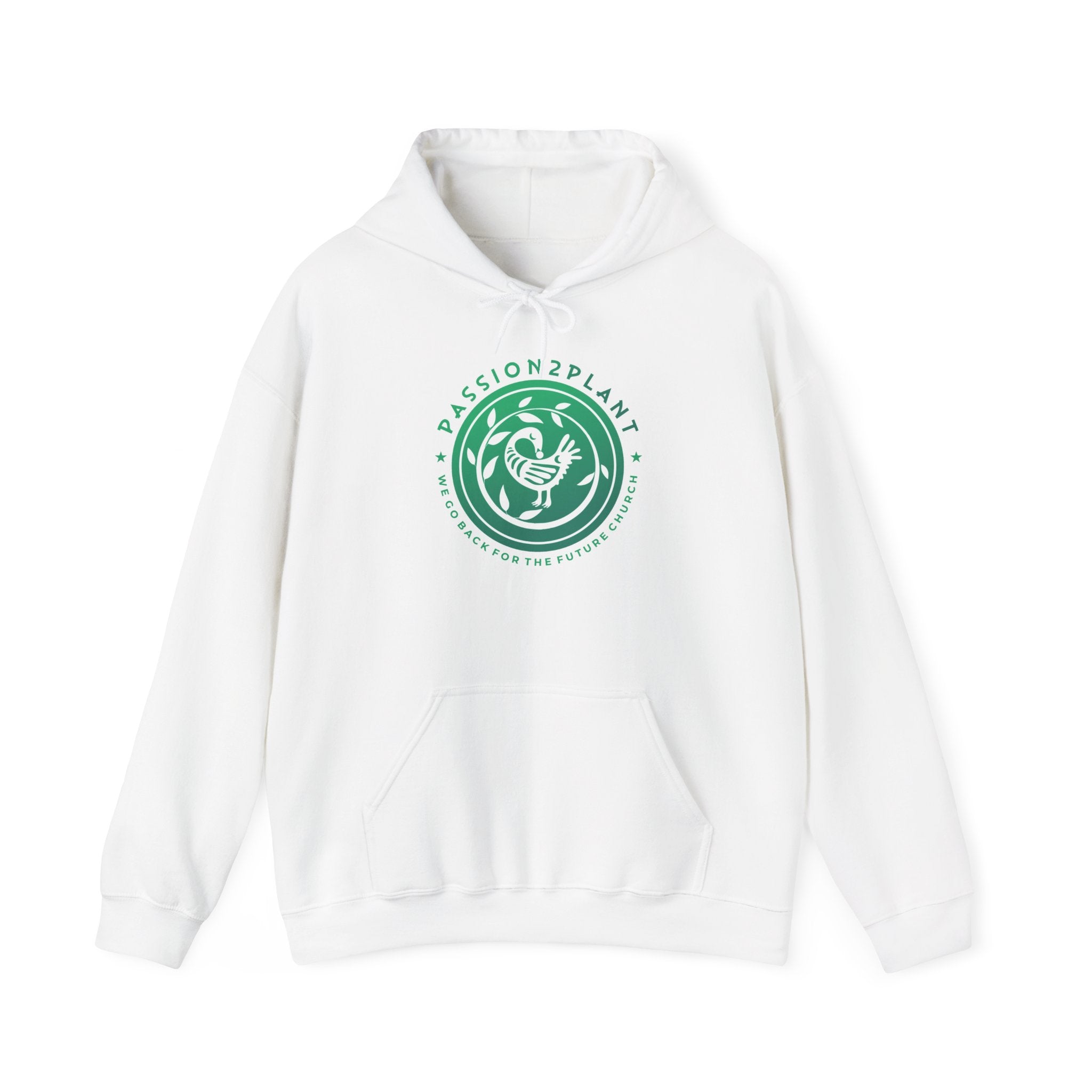 Passion2Plant Green Logo Hoodie — Botanical Plant Lover Pullover