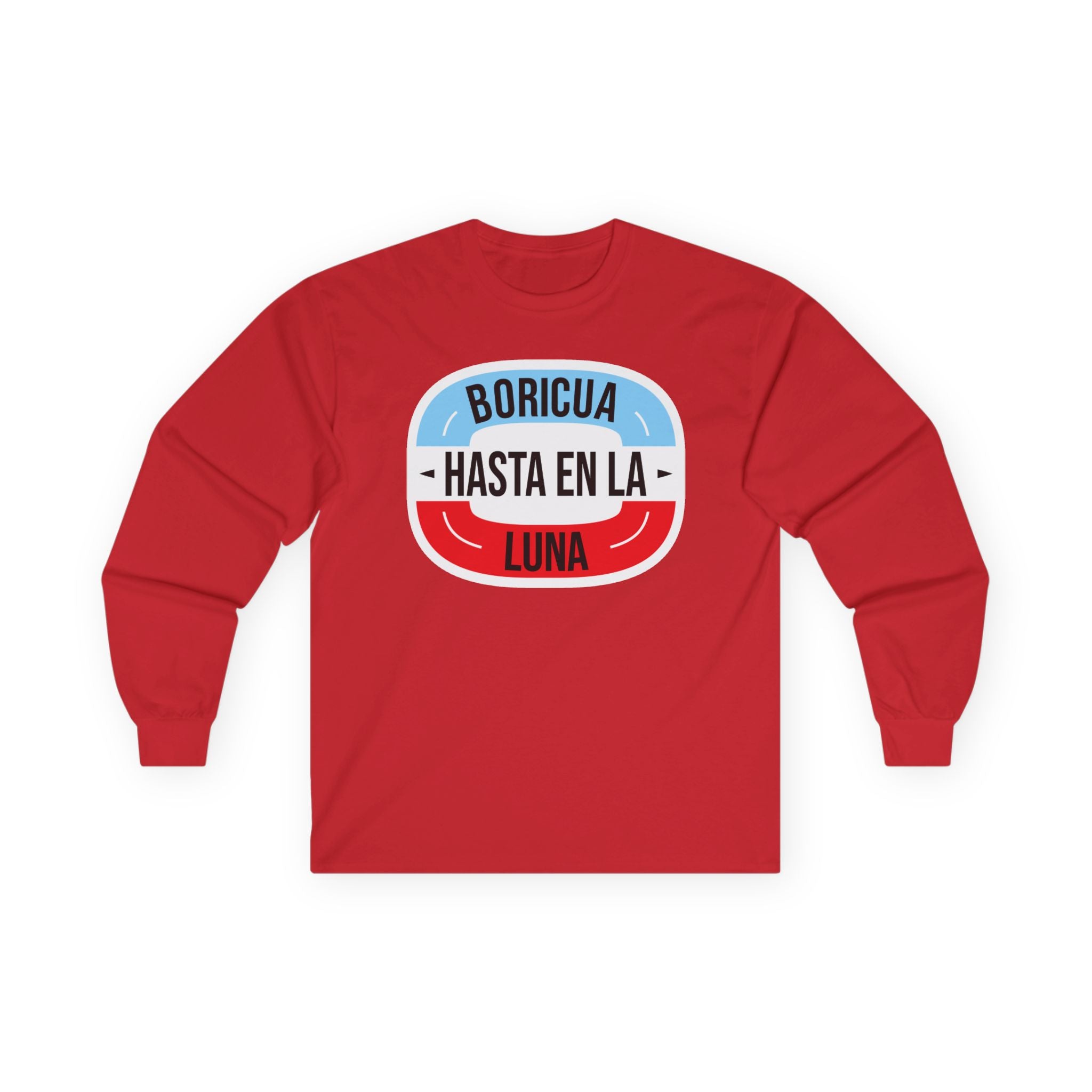 Boricua Hasta En La Luna Long Sleeve Tee — Minimalist Church Group Shirt