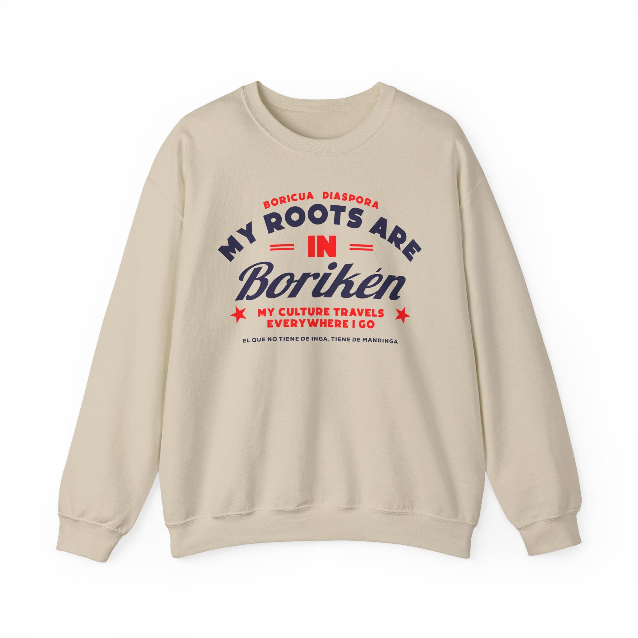 My Roots are in Boriken Crewneck Sweatshirt — Minimal Church Ministry Logo