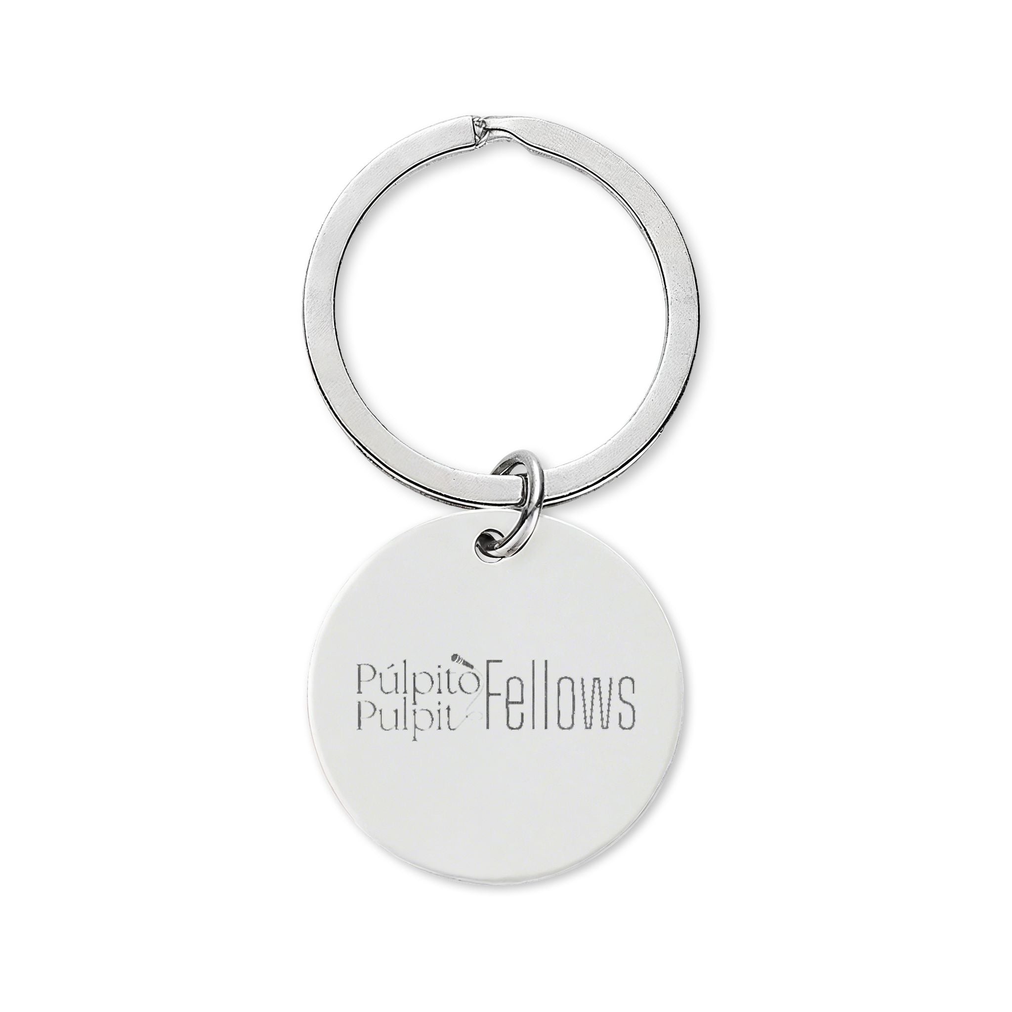 Engraved Stainless Steel Round Keychain — Customizable Name & Message
