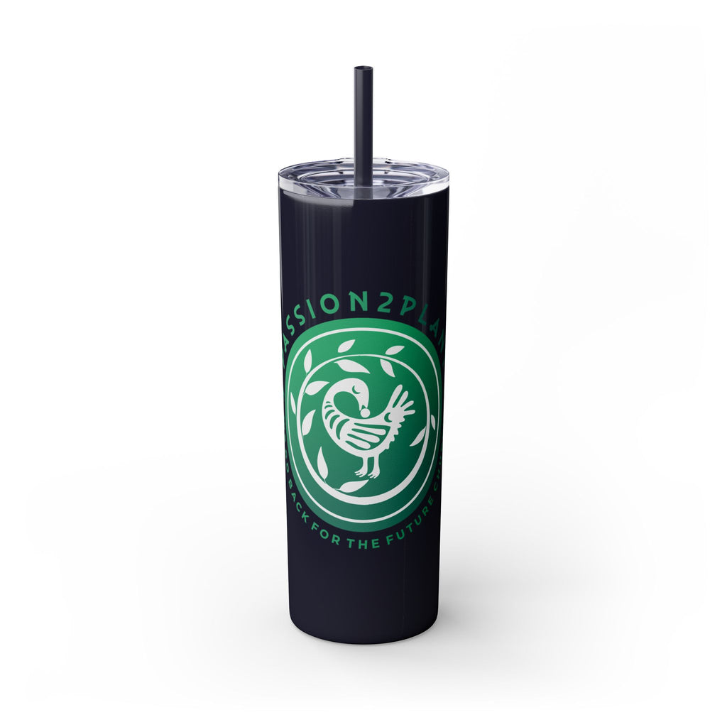 Skinny Tumbler - Passion2Plant Green Eco Logo 20oz Straw Cup