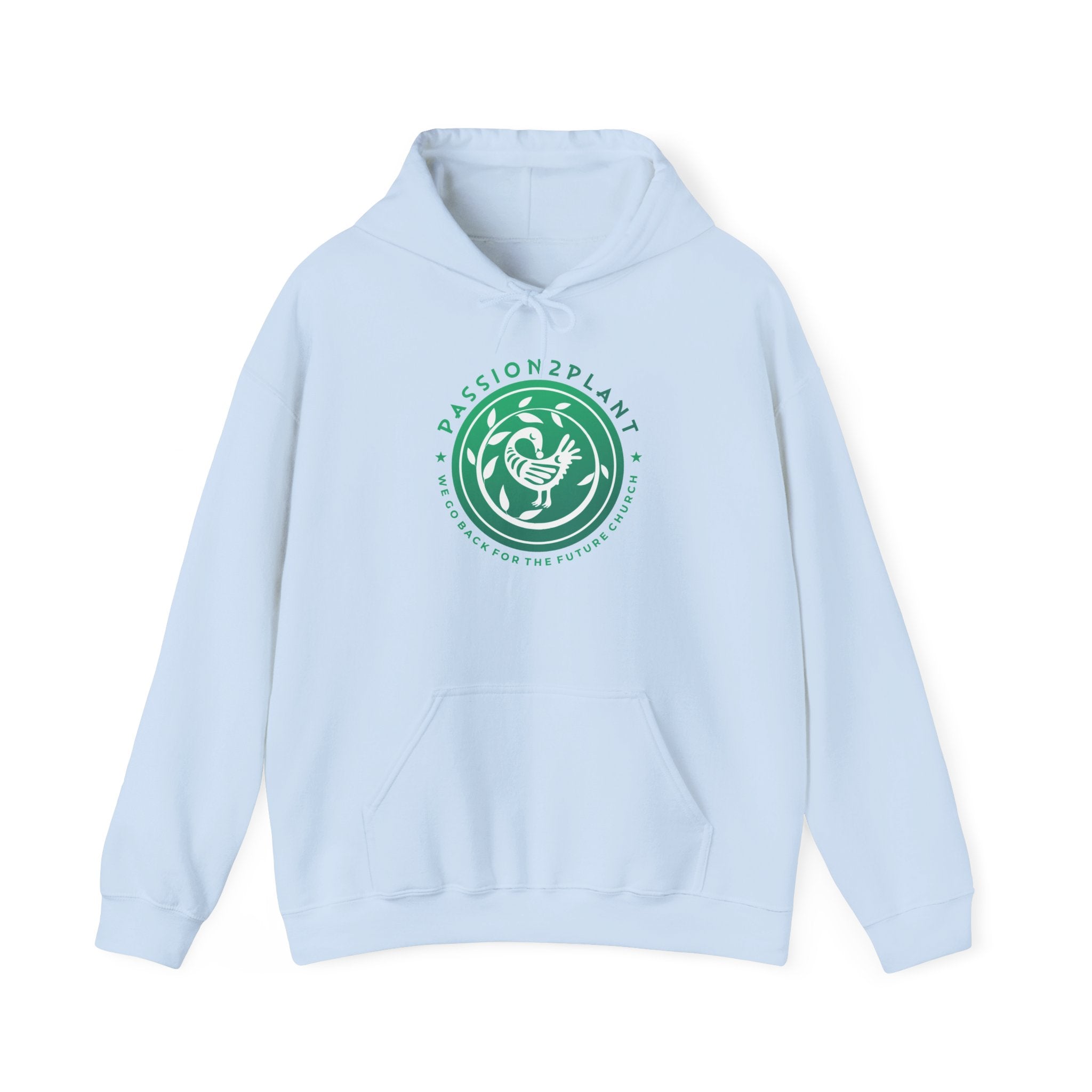 Passion2Plant Green Logo Hoodie — Botanical Plant Lover Pullover