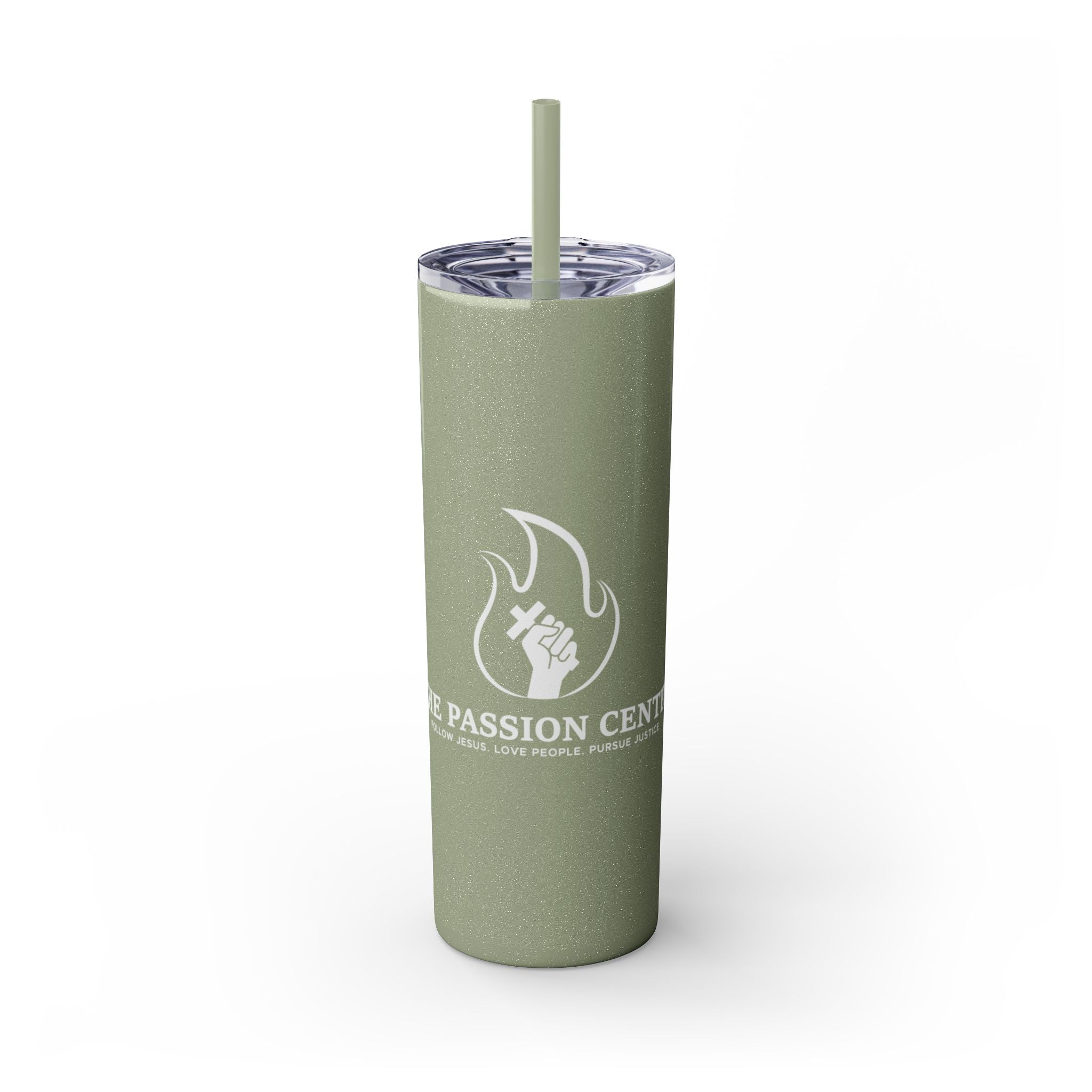 Copy of Skinny Tumbler - Passion2Plant Green Eco Logo 20oz Straw Cup