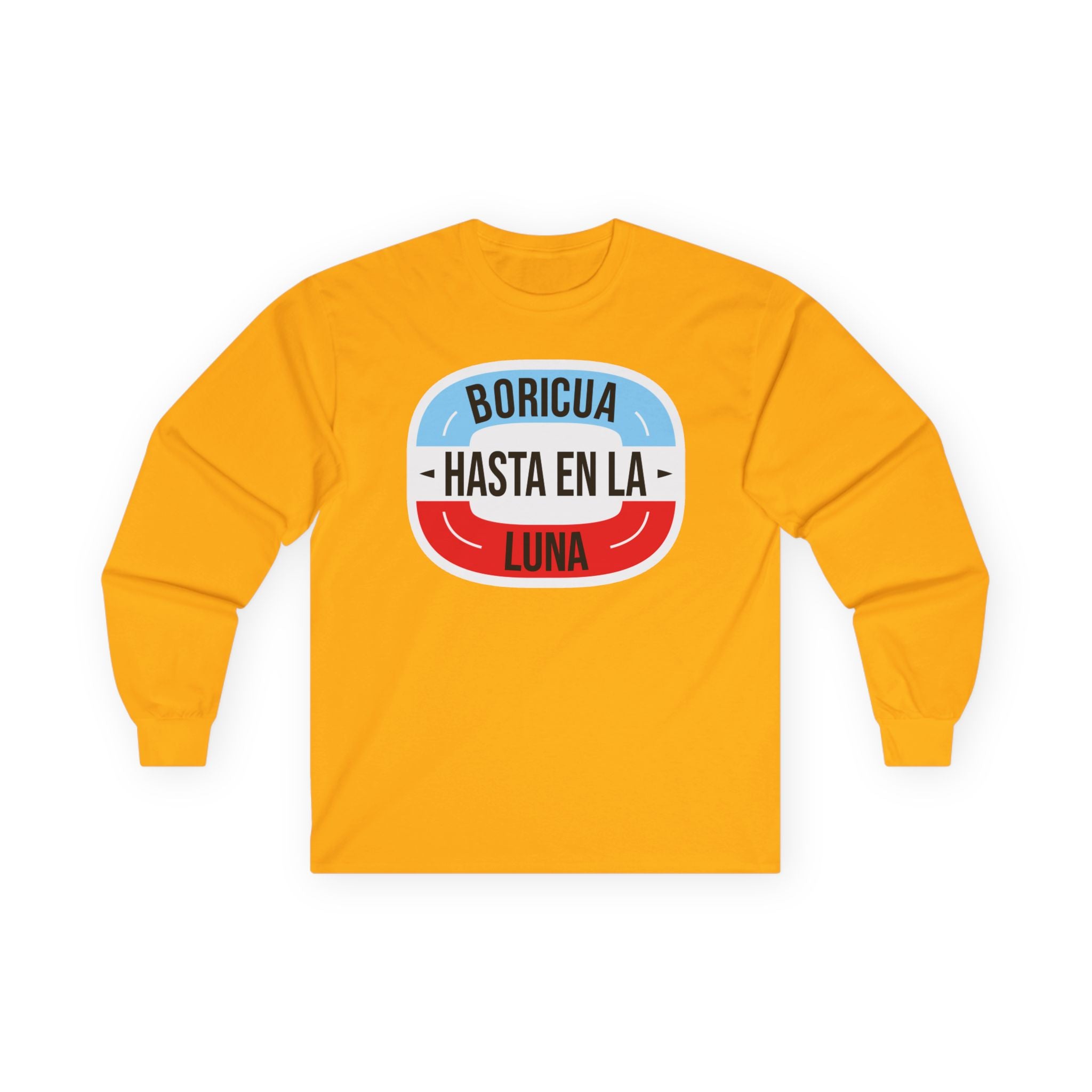Boricua Hasta En La Luna Long Sleeve Tee — Minimalist Church Group Shirt