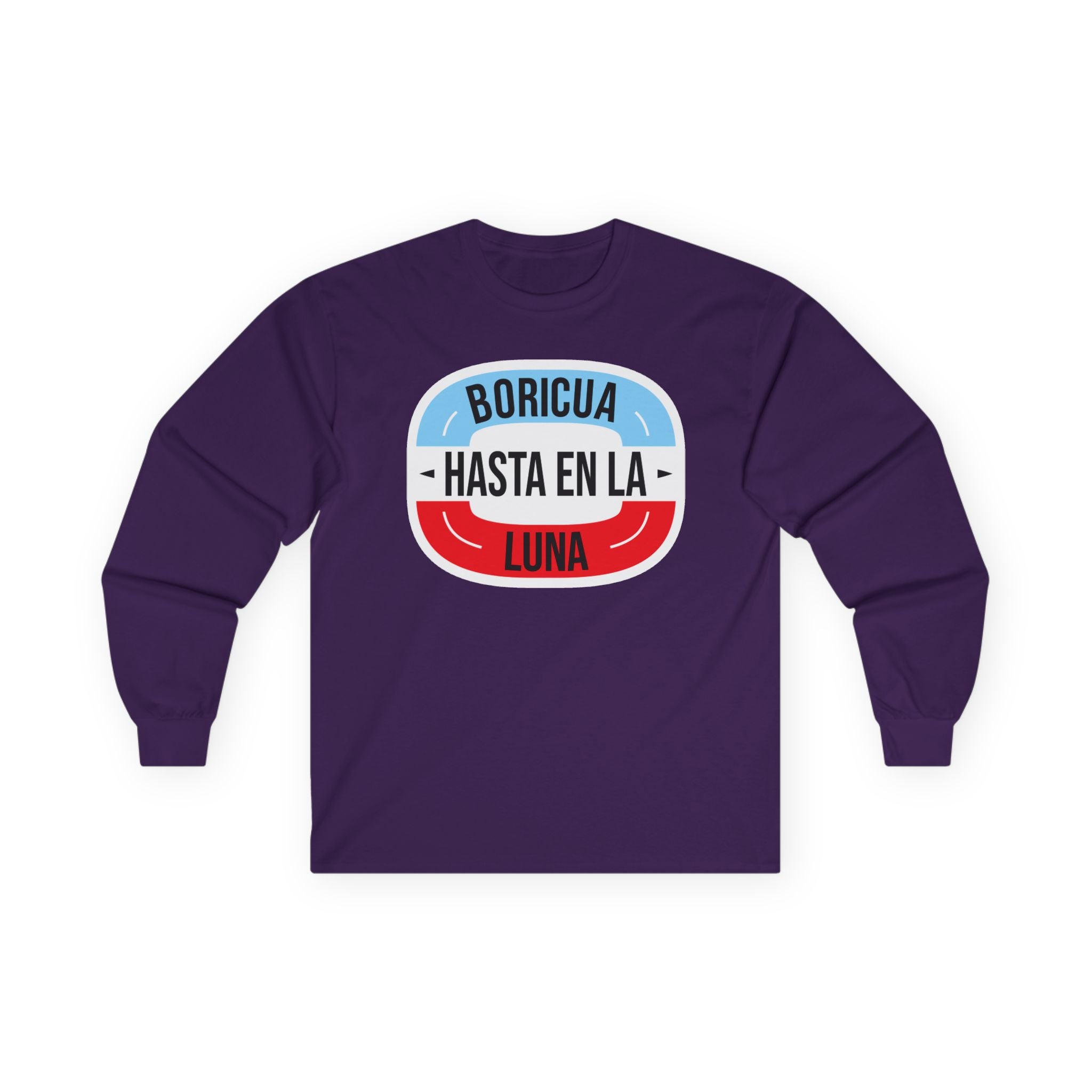 Boricua Hasta En La Luna Long Sleeve Tee — Minimalist Church Group Shirt