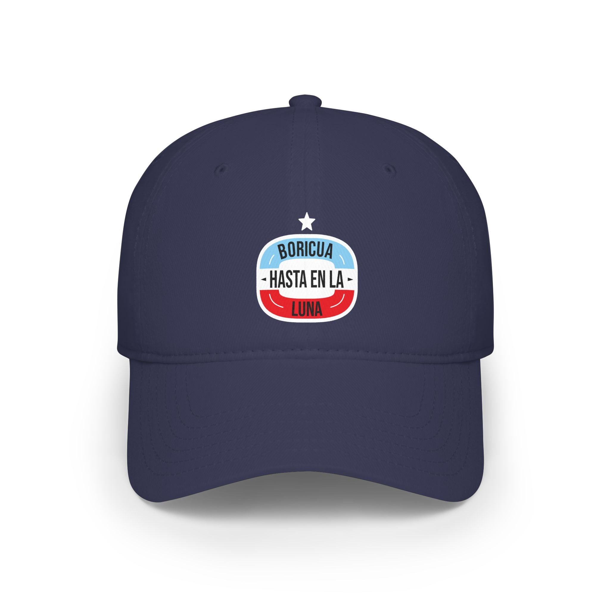 Boricua Hasta En La Luna Embroidered Low-Profile Baseball Cap