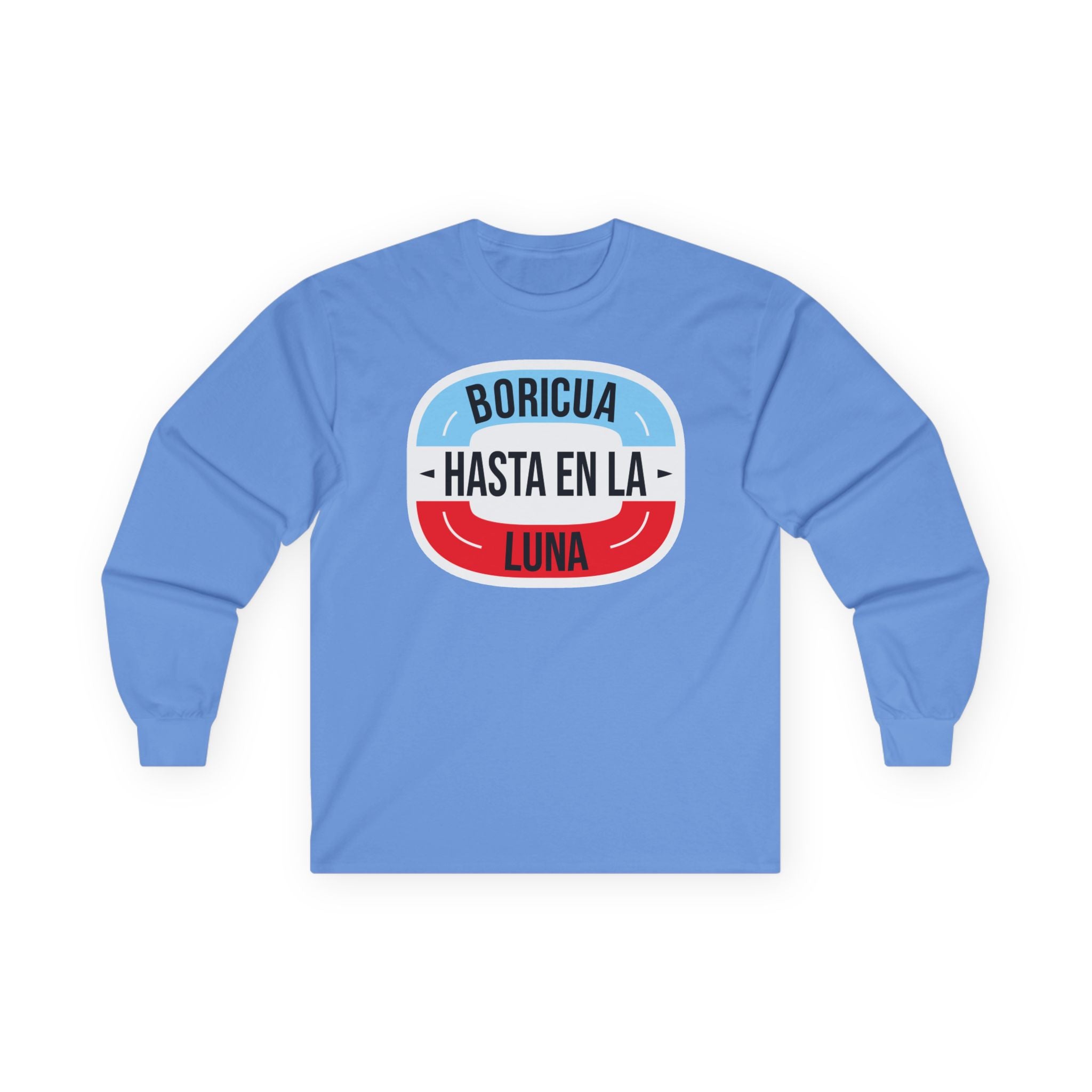 Boricua Hasta En La Luna Long Sleeve Tee — Minimalist Church Group Shirt
