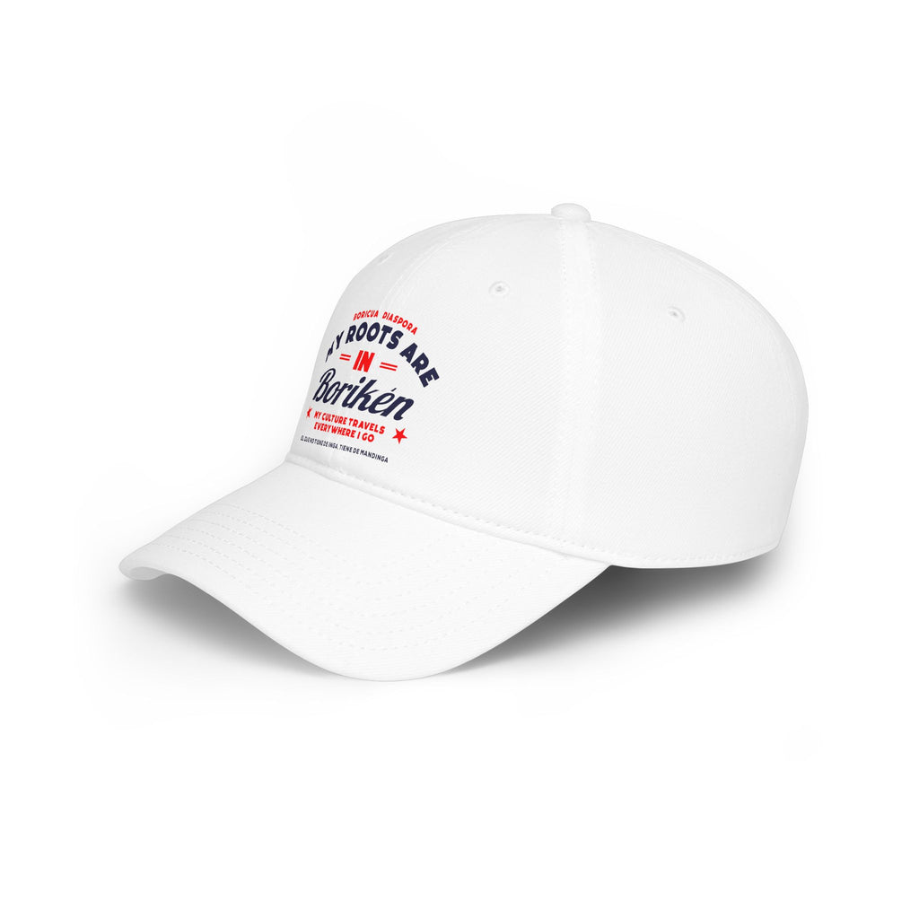 My Roots are in Boriken Embroidered Low-Profile Baseball Cap
