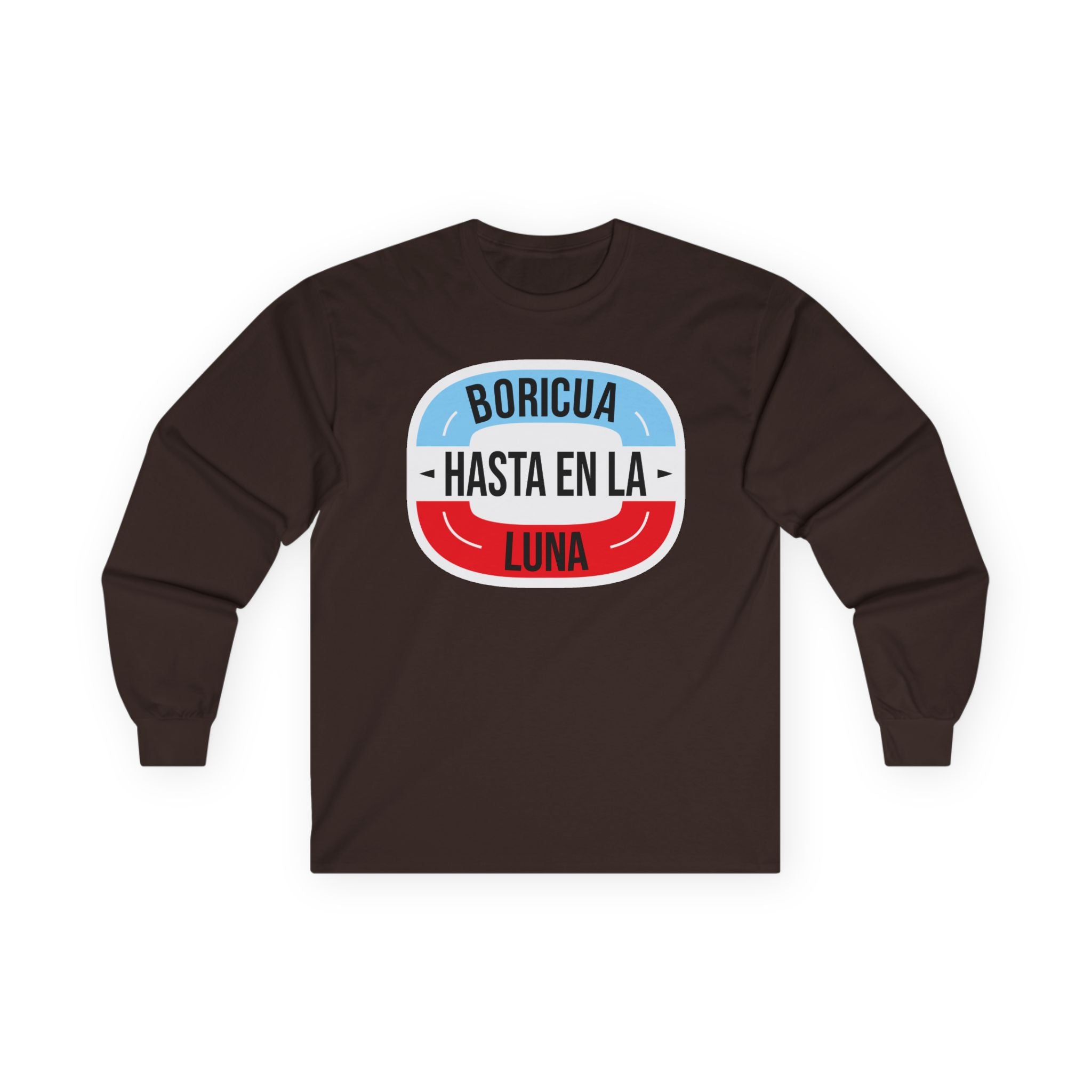 Boricua Hasta En La Luna Long Sleeve Tee — Minimalist Church Group Shirt