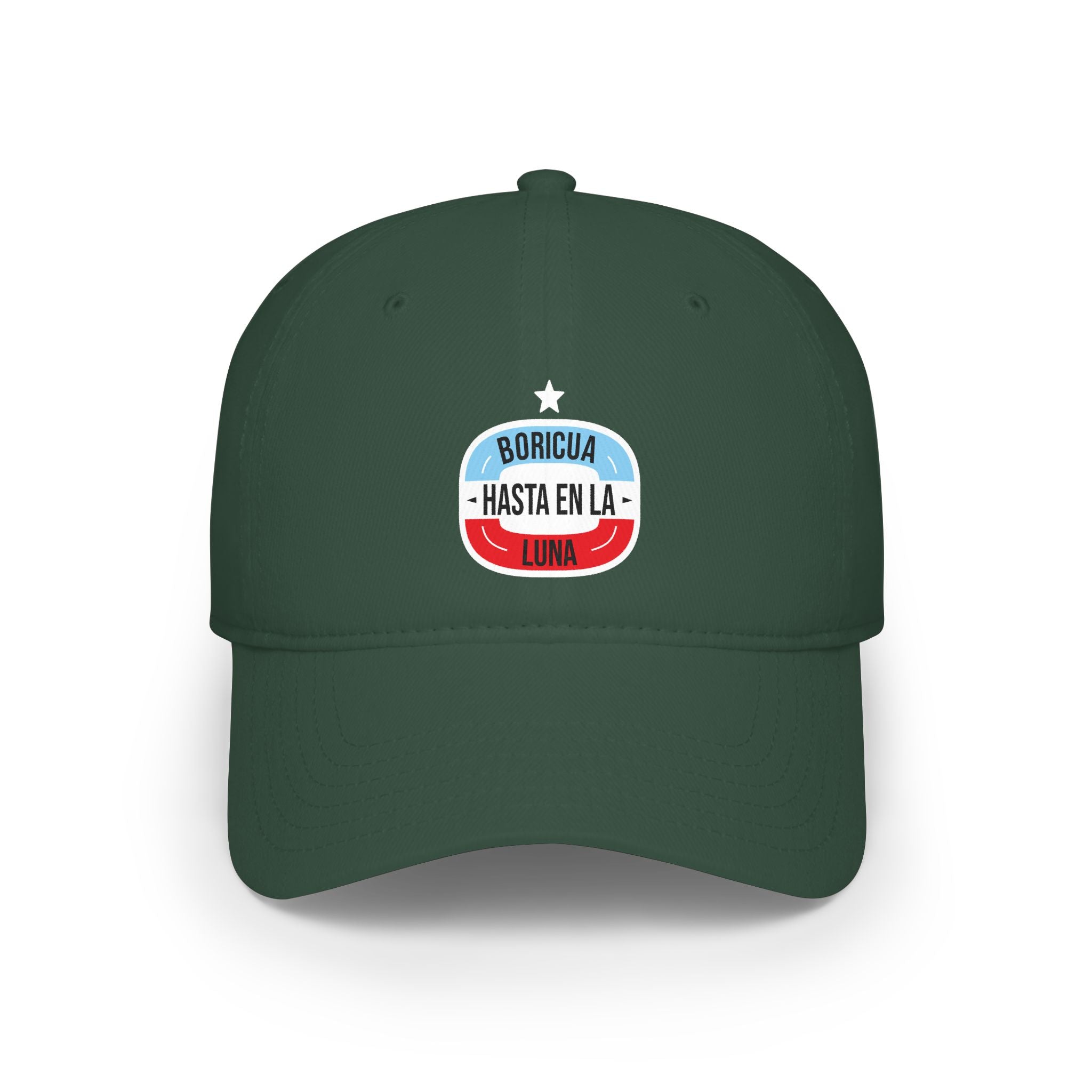 Boricua Hasta En La Luna Embroidered Low-Profile Baseball Cap