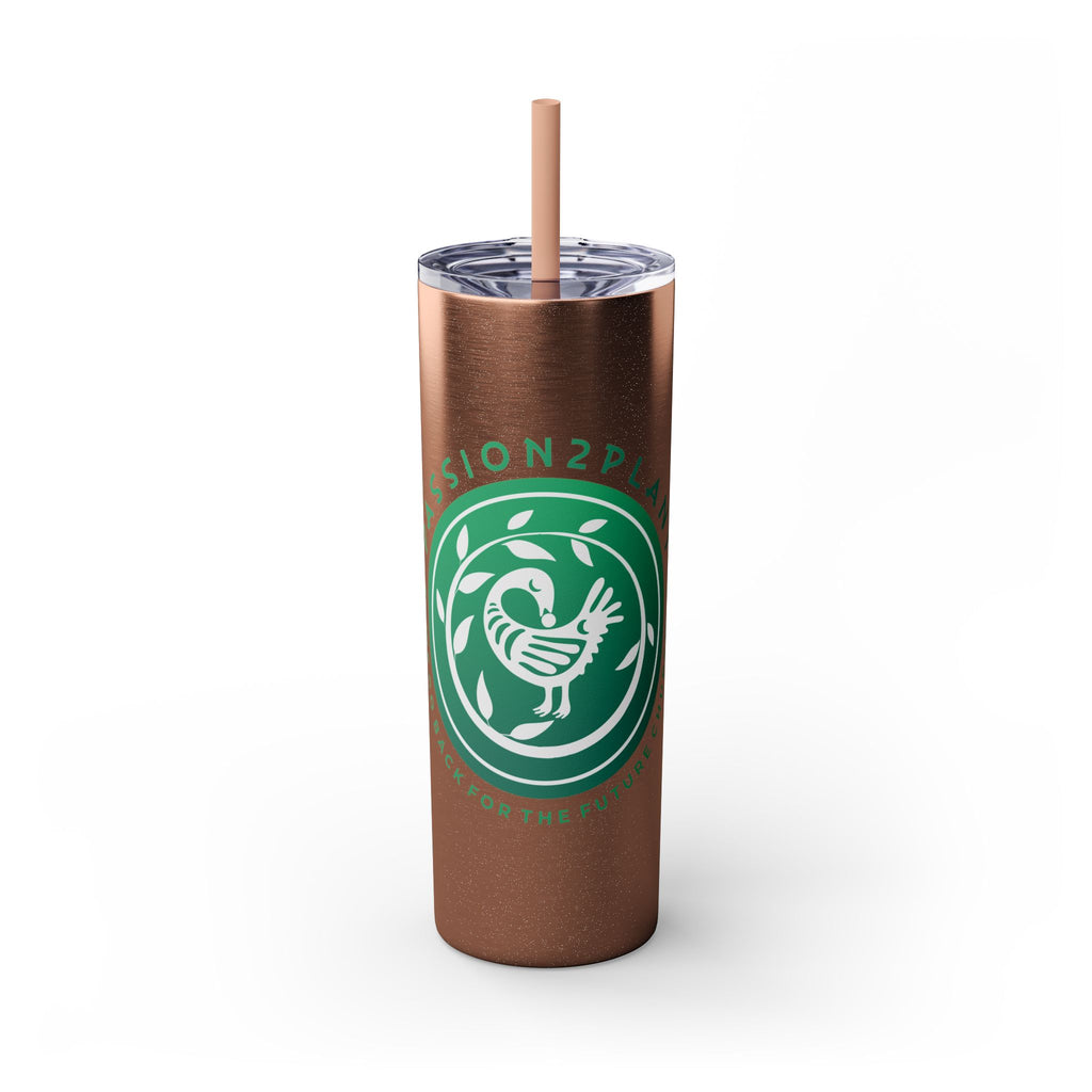 Skinny Tumbler - Passion2Plant Green Eco Logo 20oz Straw Cup