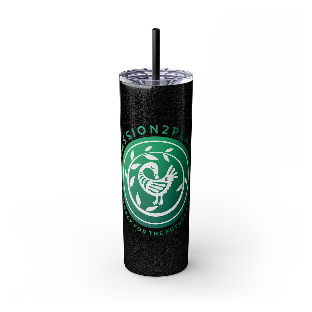Skinny Tumbler - Passion2Plant Green Eco Logo 20oz Straw Cup