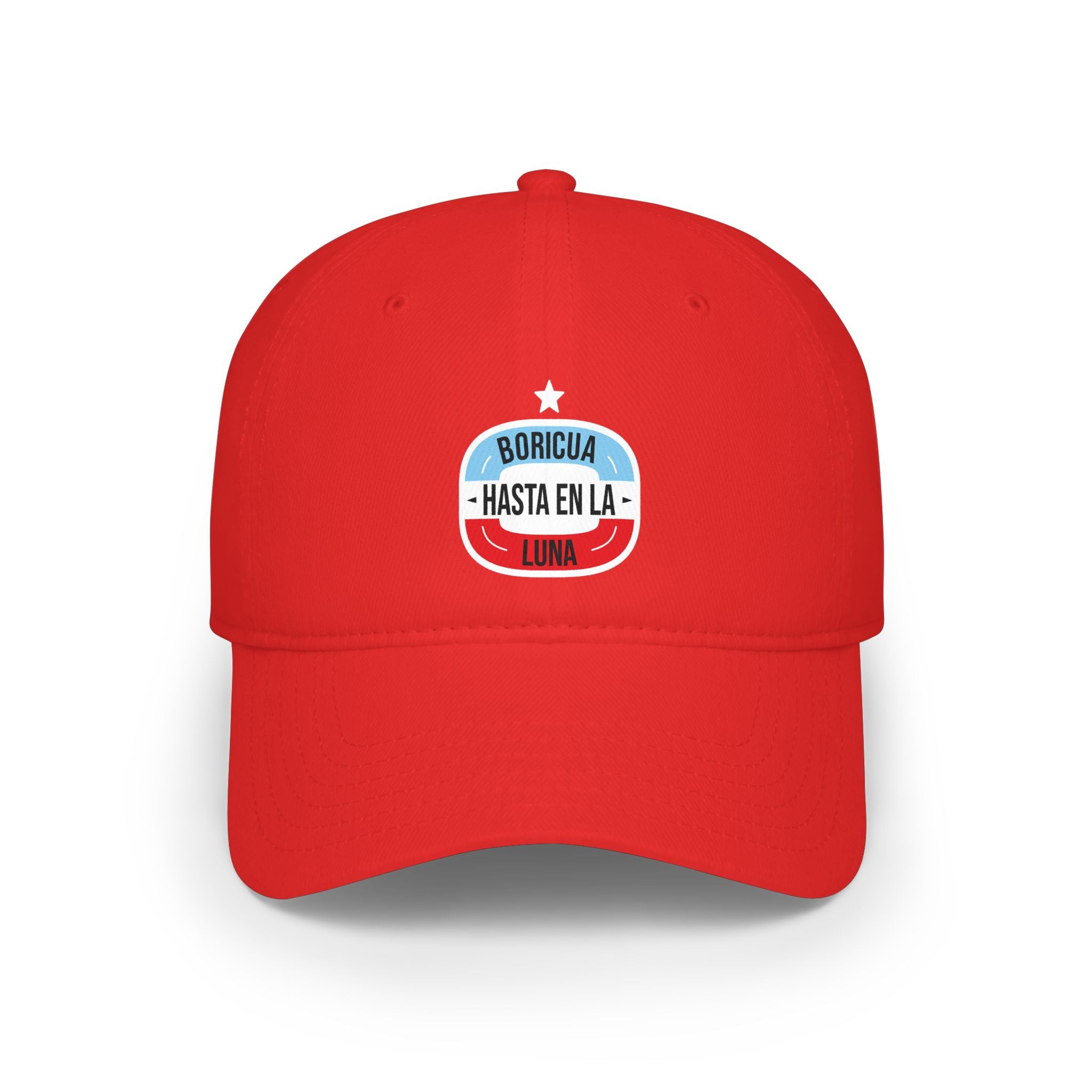 Boricua Hasta En La Luna Embroidered Low-Profile Baseball Cap
