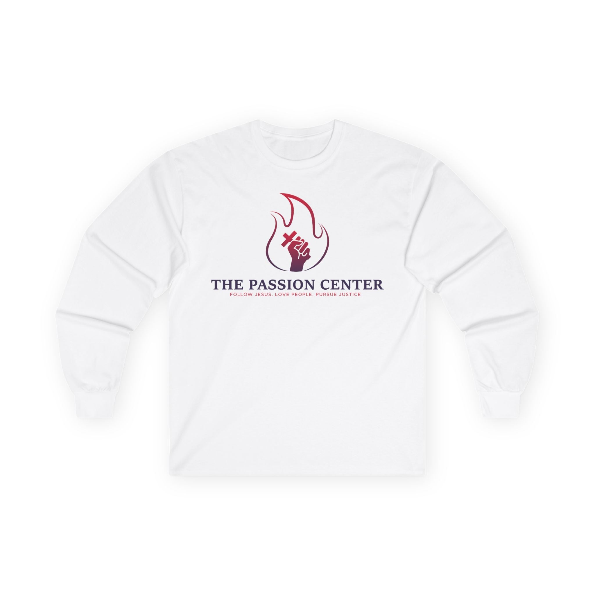 The Passion Center Long Sleeve Tee — Flame Logo Charity Shirt