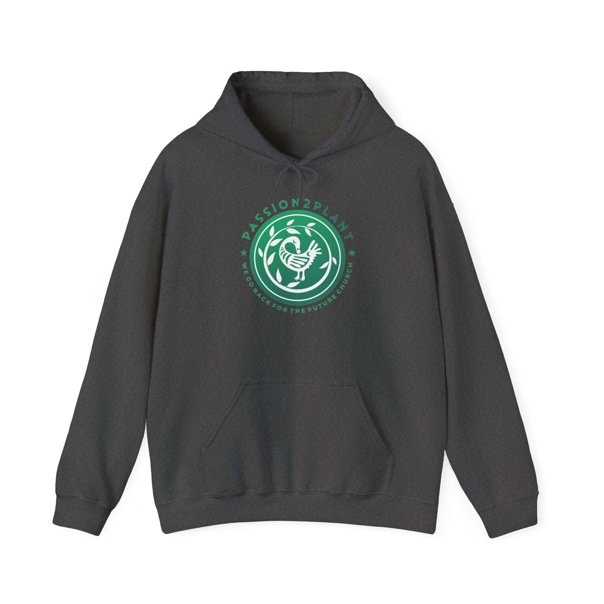 Passion2Plant Green Logo Hoodie — Botanical Plant Lover Pullover