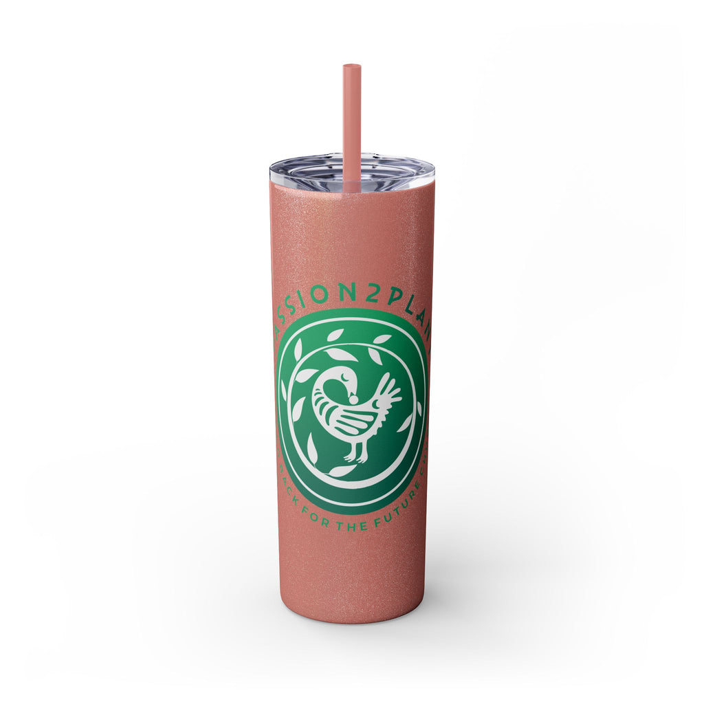 Skinny Tumbler - Passion2Plant Green Eco Logo 20oz Straw Cup