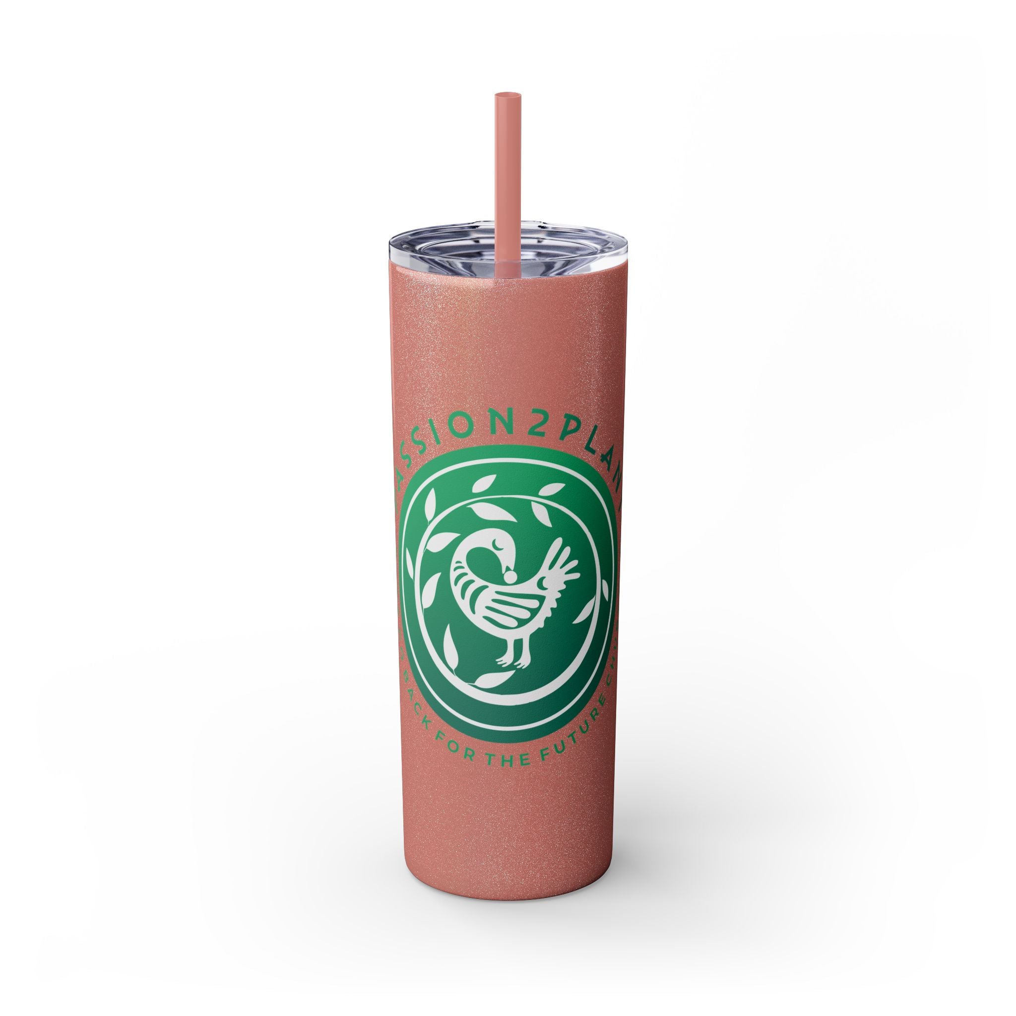 Skinny Tumbler - Passion2Plant Green Eco Logo 20oz Straw Cup