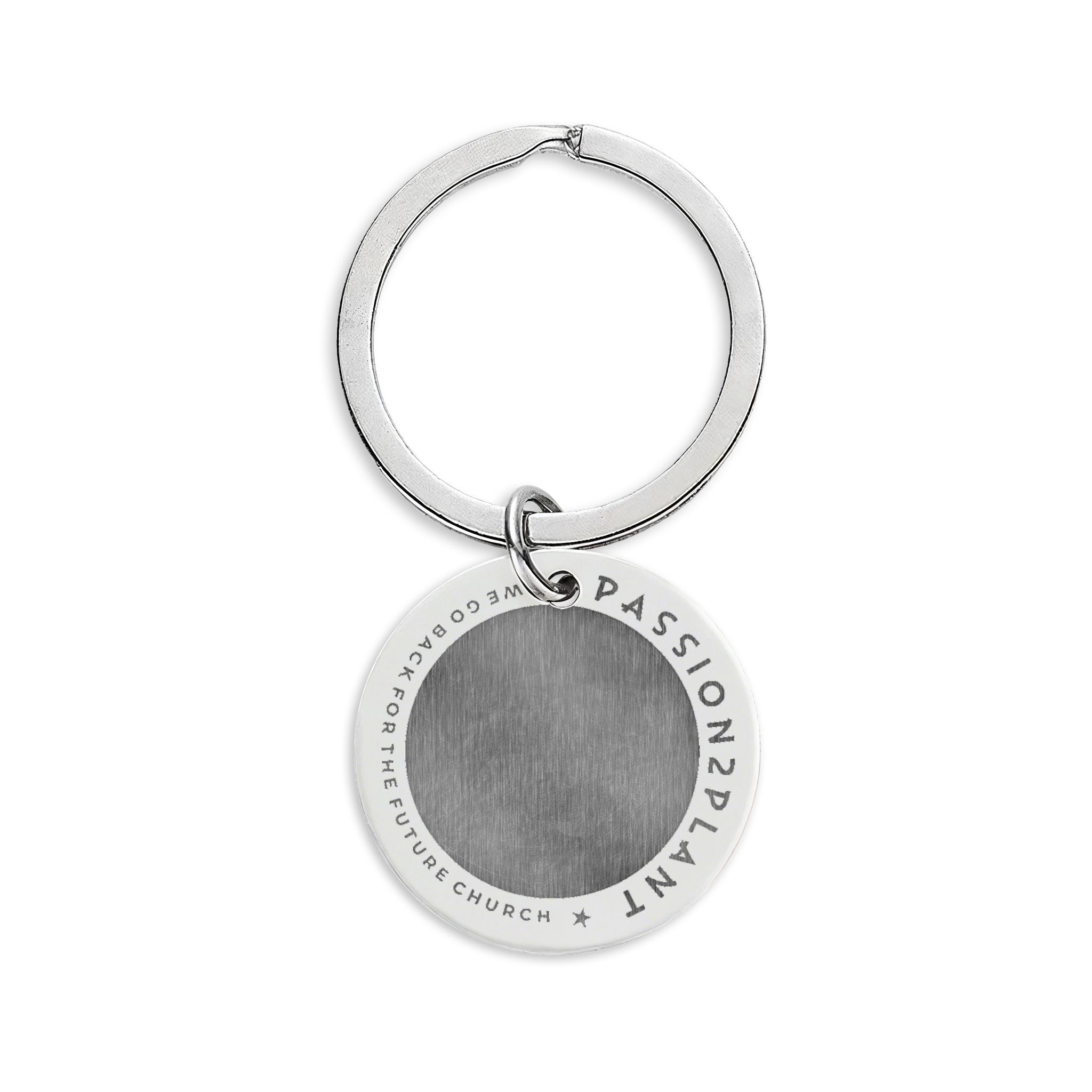 Engraved Stainless Steel Round Keychain — Personalized Circular ID Charm
