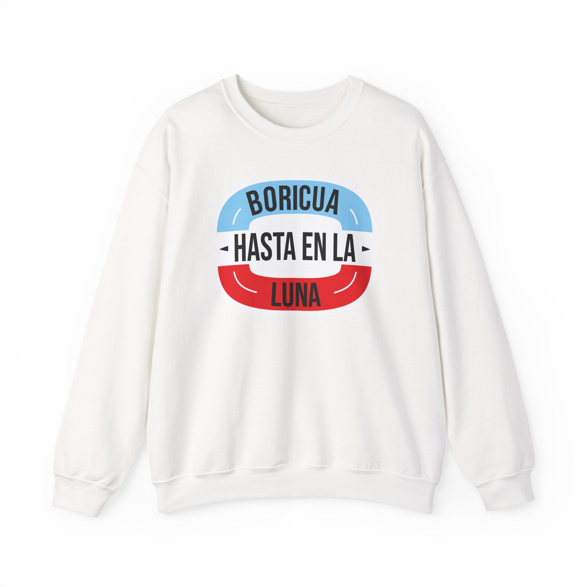Boricua Hasta En La Luna Crewneck Sweatshirt — Minimal Church Ministry Logo