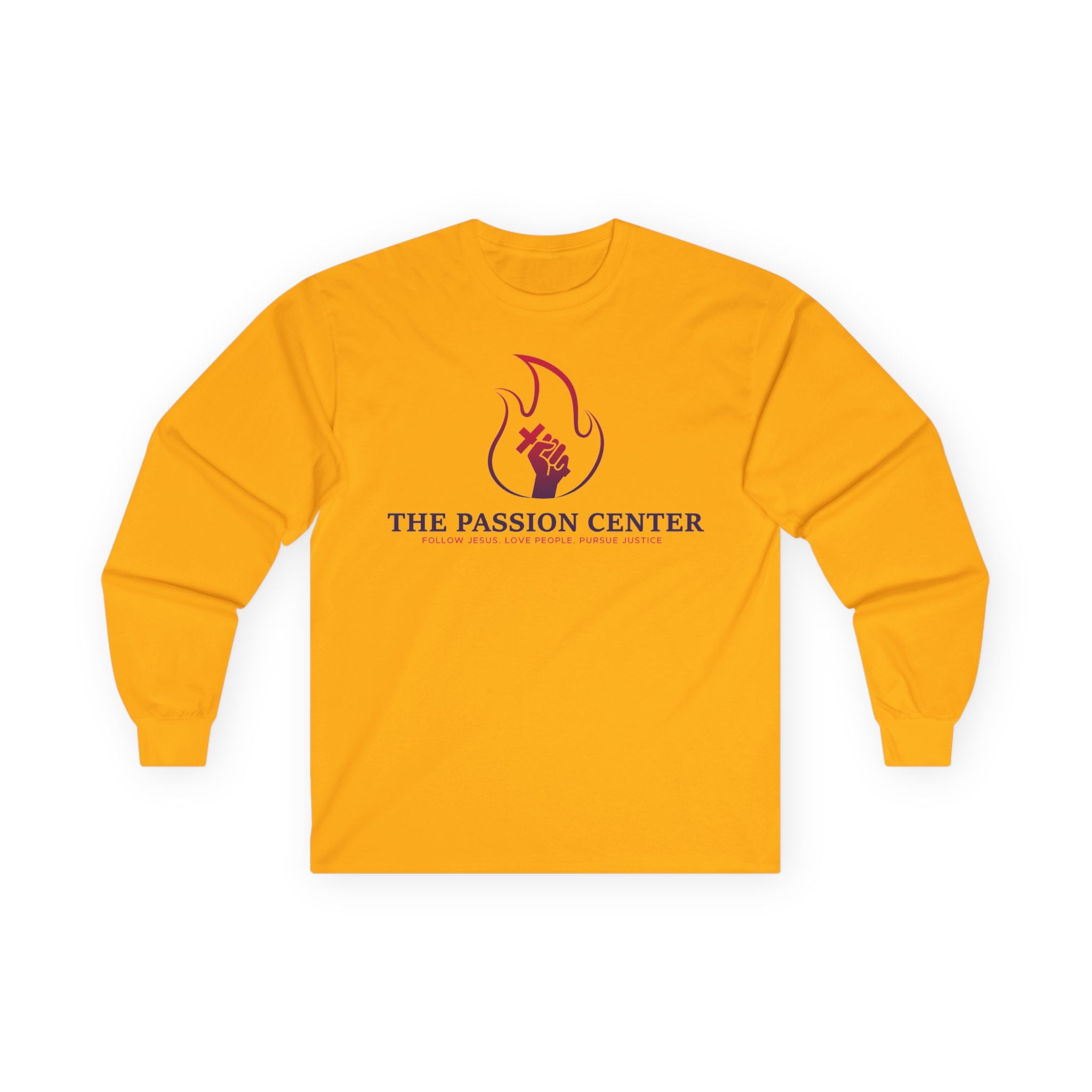 The Passion Center Long Sleeve Tee — Flame Logo Charity Shirt