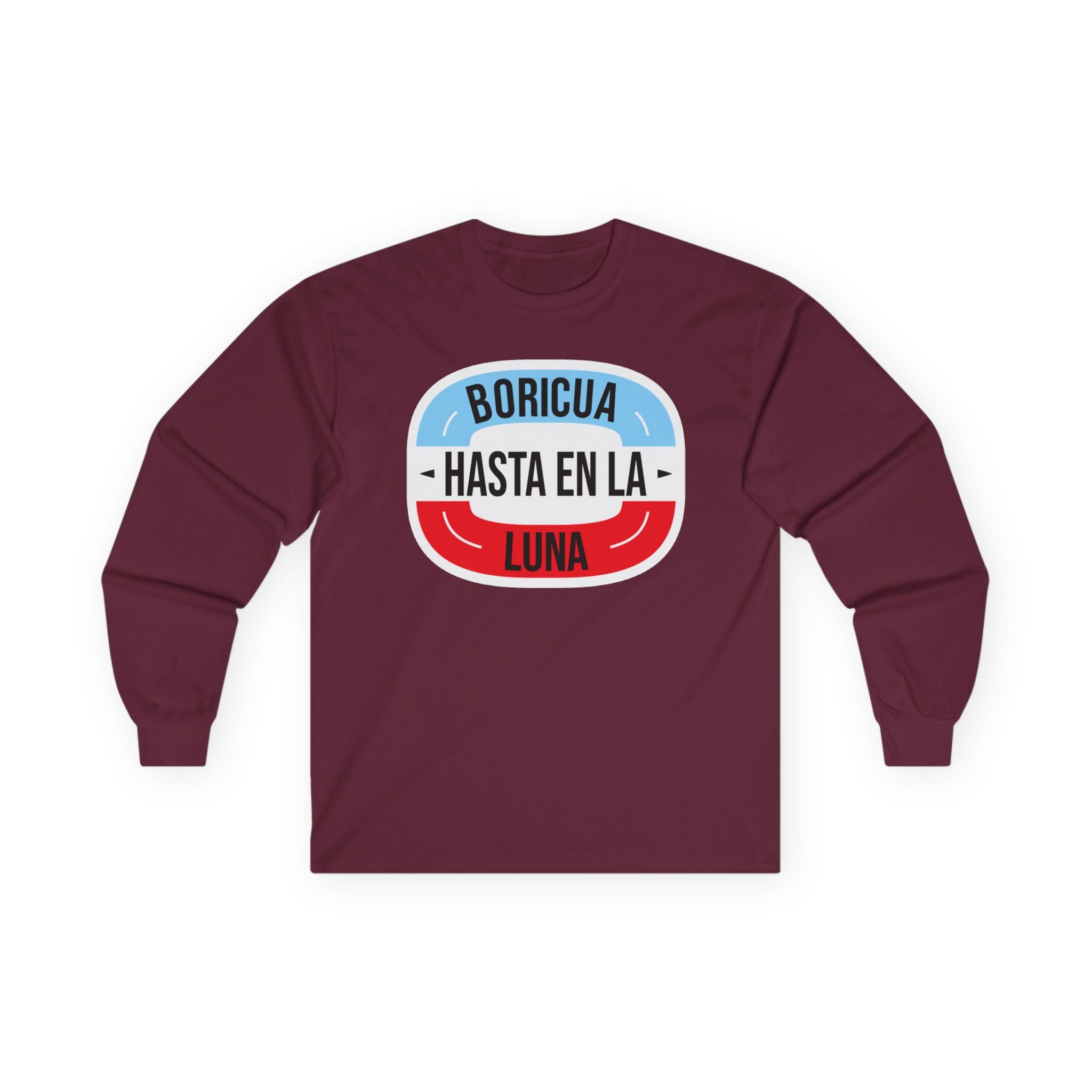 Boricua Hasta En La Luna Long Sleeve Tee — Minimalist Church Group Shirt