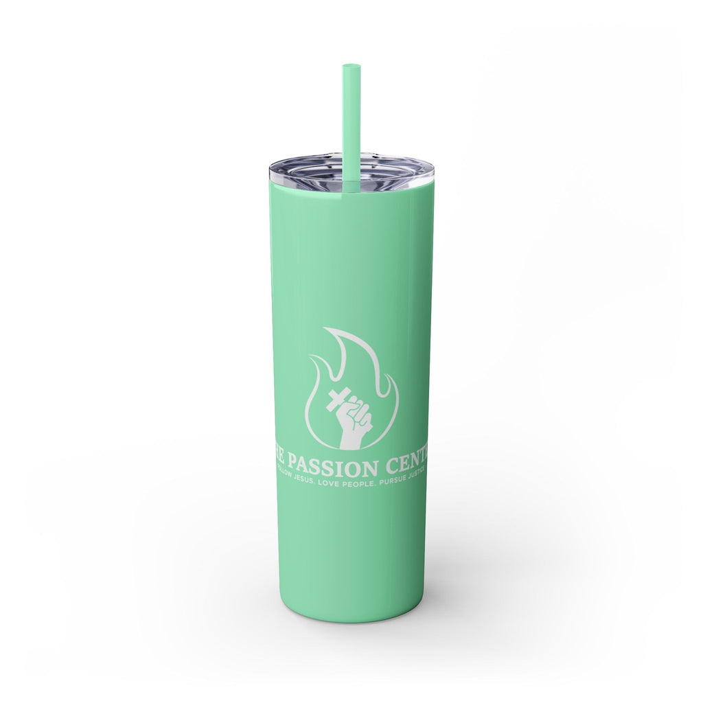 Copy of Skinny Tumbler - Passion2Plant Green Eco Logo 20oz Straw Cup