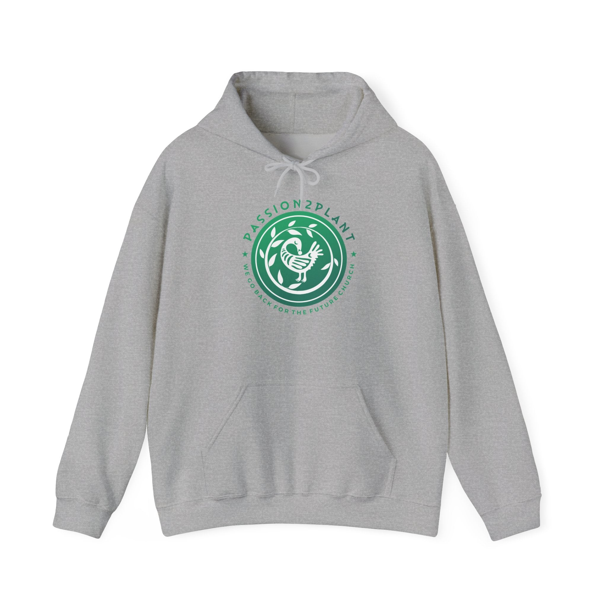 Passion2Plant Green Logo Hoodie — Botanical Plant Lover Pullover