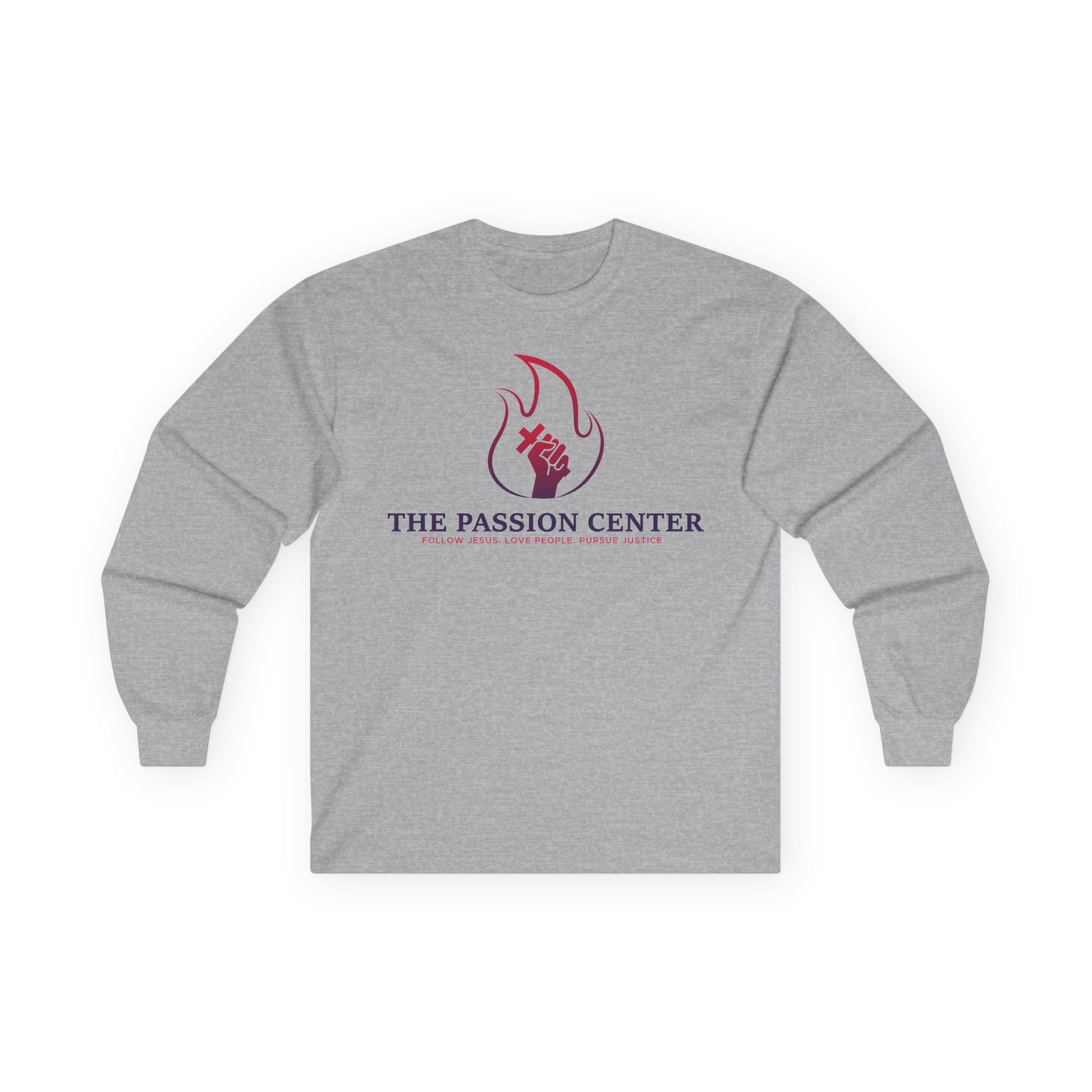 The Passion Center Long Sleeve Tee — Flame Logo Charity Shirt