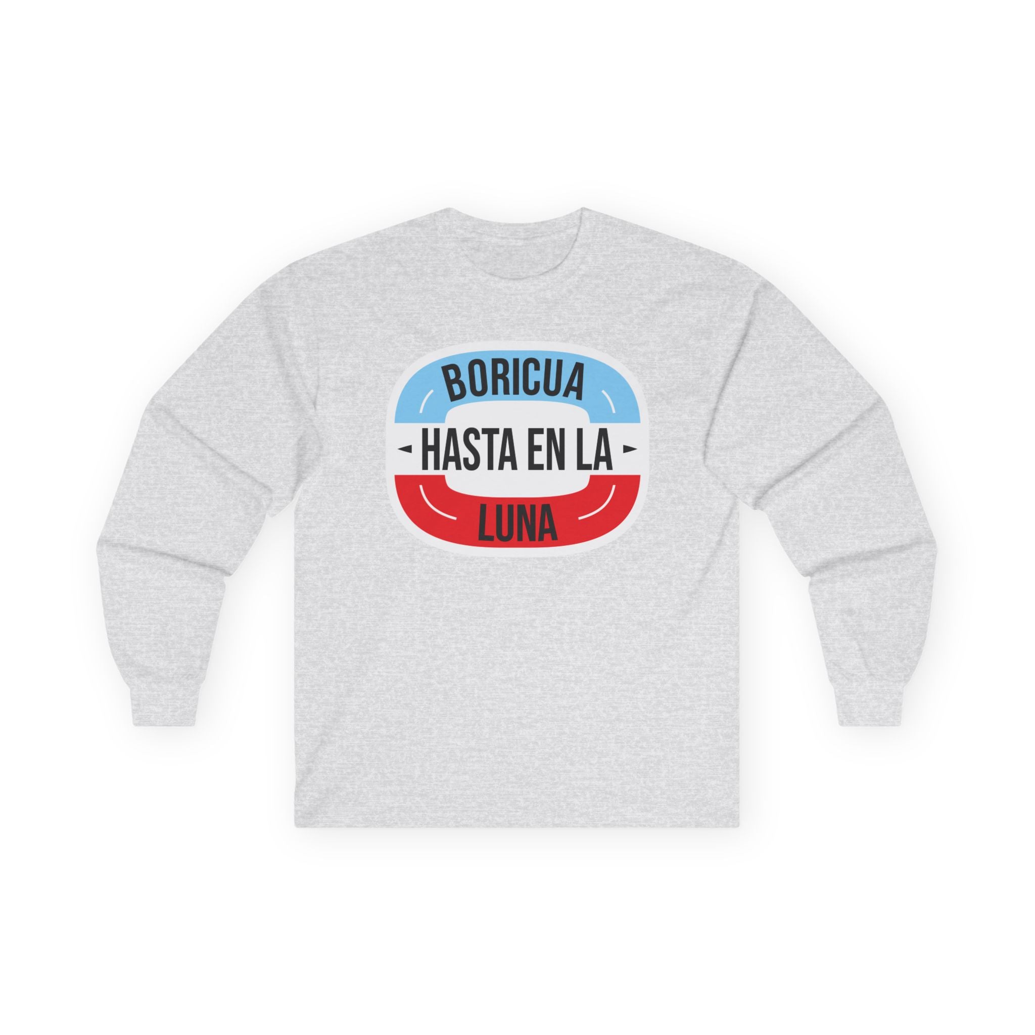 Boricua Hasta En La Luna Long Sleeve Tee — Minimalist Church Group Shirt