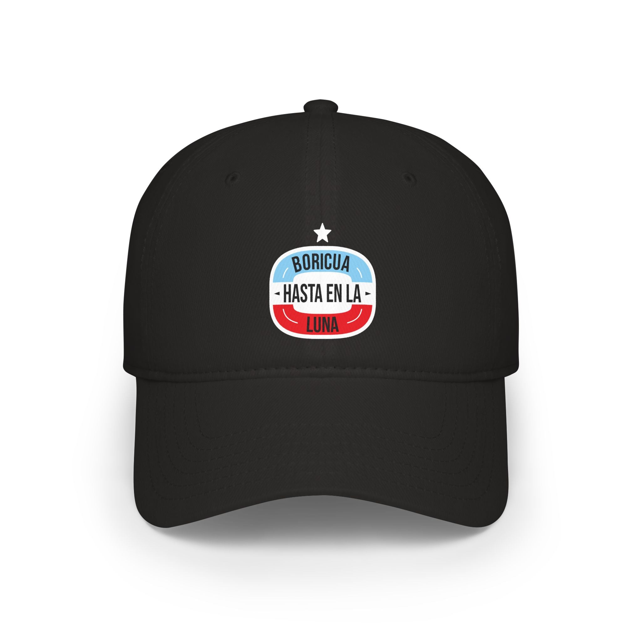 Boricua Hasta En La Luna Embroidered Low-Profile Baseball Cap