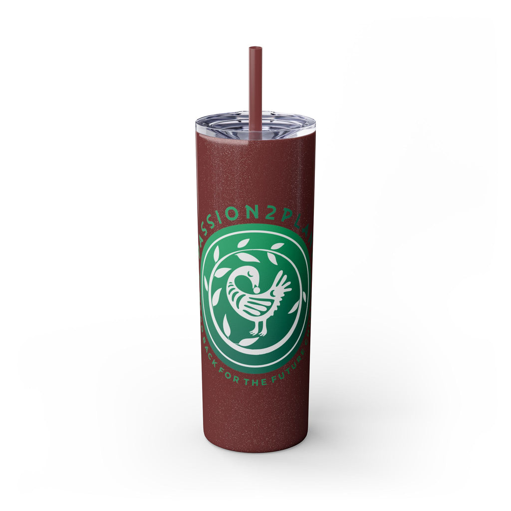 Skinny Tumbler - Passion2Plant Green Eco Logo 20oz Straw Cup