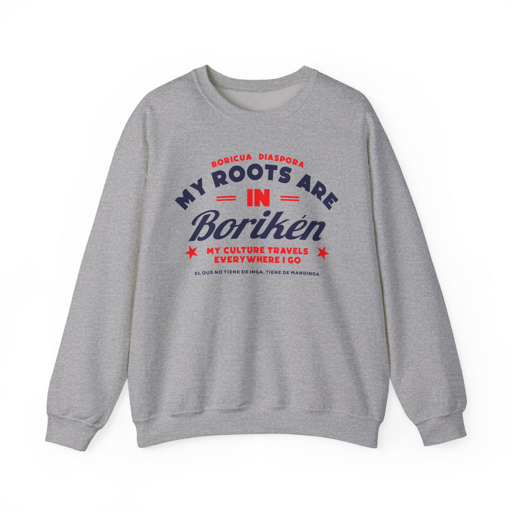 My Roots are in Boriken Crewneck Sweatshirt — Minimal Church Ministry Logo